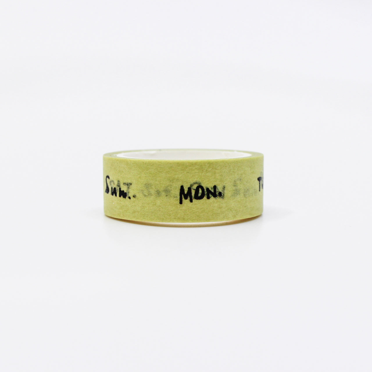 A vibrant Yellow Days of the Week Washi Tape featuring abbreviations for each day of the week. The tape adds a playful and organized touch to scheduling and planning, providing a pop of cheerful color to your planner or calendar. This tape is sold exclusively at BBB Supplies Craft Shop.