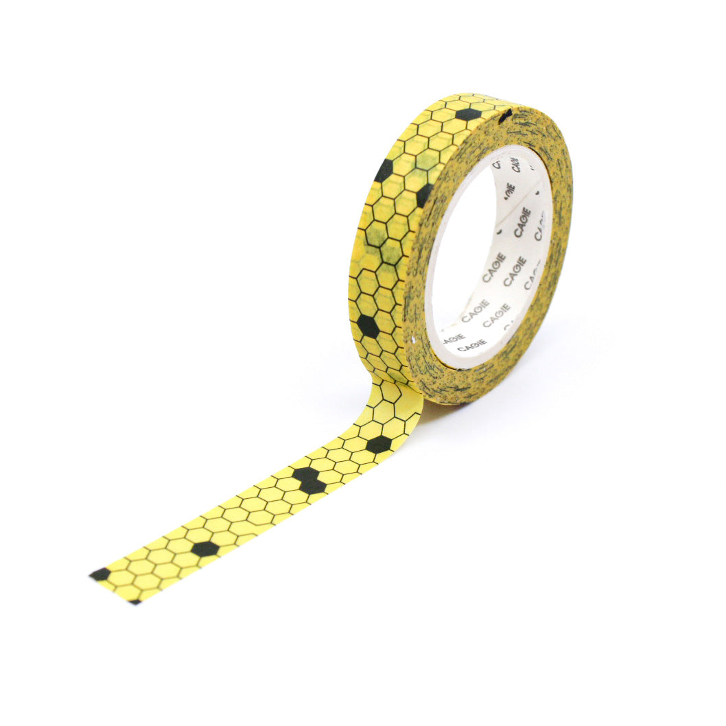 Embrace the buzz of creativity with our Yellow Honeycomb Bumble Bee Washi Tape, featuring delightful honeycomb and bumble bee designs. Ideal for adding a touch of nature's beauty to your crafts. This tape is sold at BBB Supplies Craft Shop.