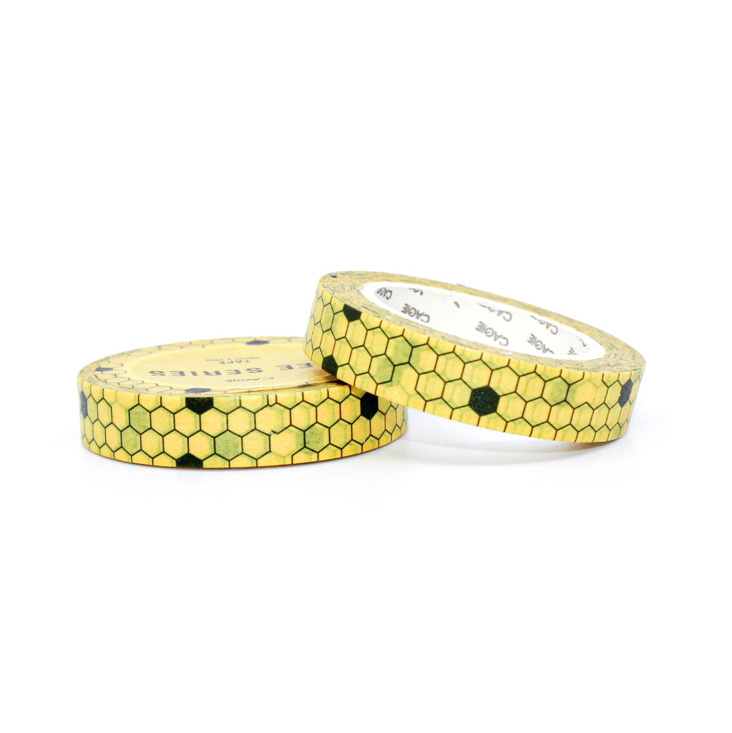 Embrace the buzz of creativity with our Yellow Honeycomb Bumble Bee Washi Tape, featuring delightful honeycomb and bumble bee designs. Ideal for adding a touch of nature's beauty to your crafts. This tape is sold at BBB Supplies Craft Shop.