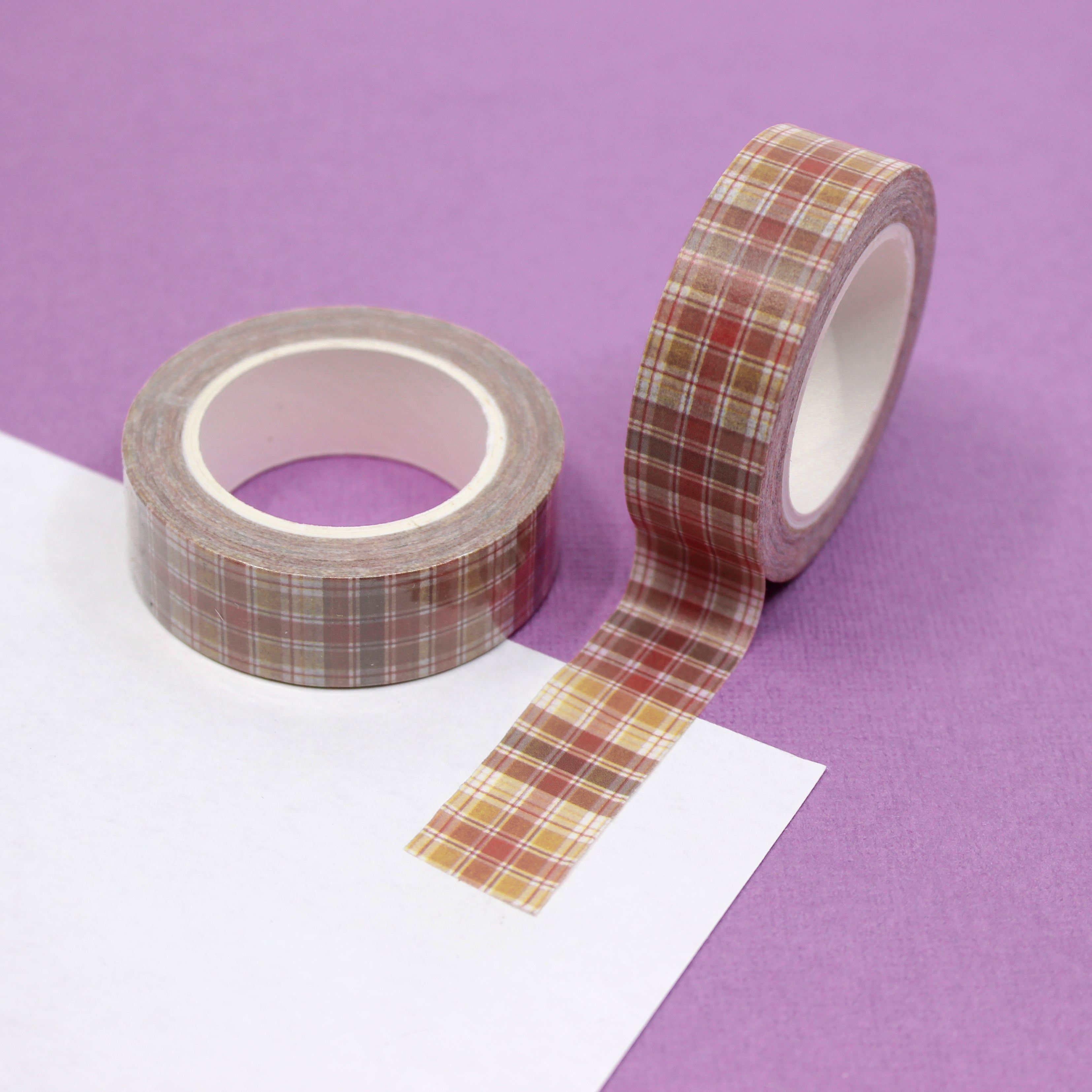Yellow Spring Plaid Washi Tape: Brighten up your spring crafts with our Yellow Spring Plaid Washi Tape. This tape features a charming plaid pattern in cheerful yellow tones, perfect for adding a touch of sunshine to your projects. Use it to decorate cards, scrapbook pages, or gift wrap, and bring a pop of color to your springtime creations.