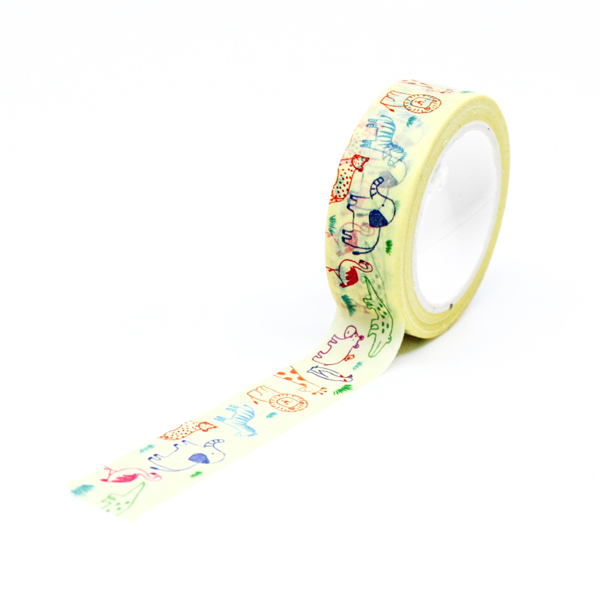 Unleash your creativity with our Zoo Animal Sketches Washi Tape, adorned with charming sketches of zoo animals. Perfect for adding a touch of the wild to your projects. This tape is from Girl of All Work and sold at BBB Supplies Craft Shop.