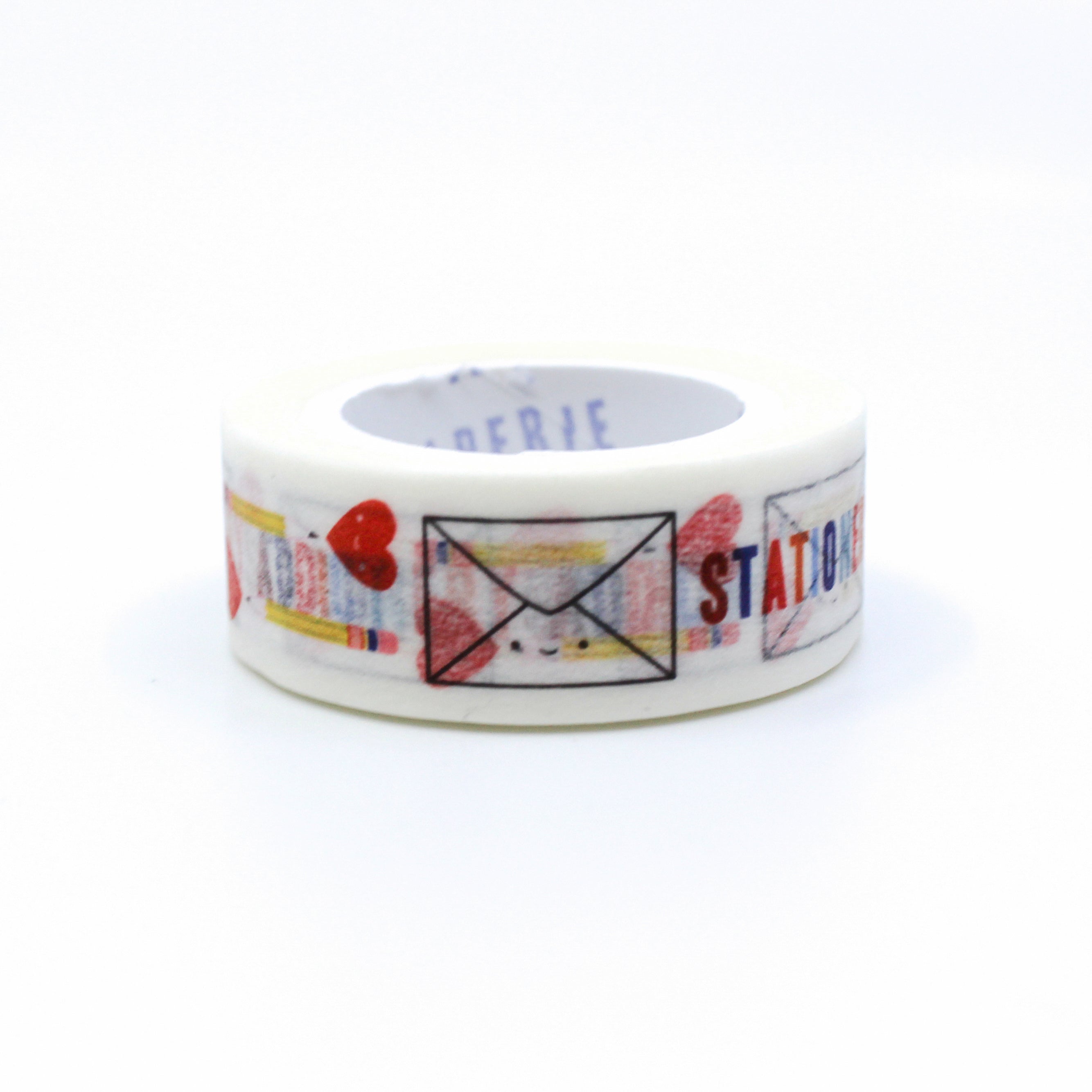 This is a white envelopes for stationery addict themed view of washi tape from BBB Supplies Craft Shop