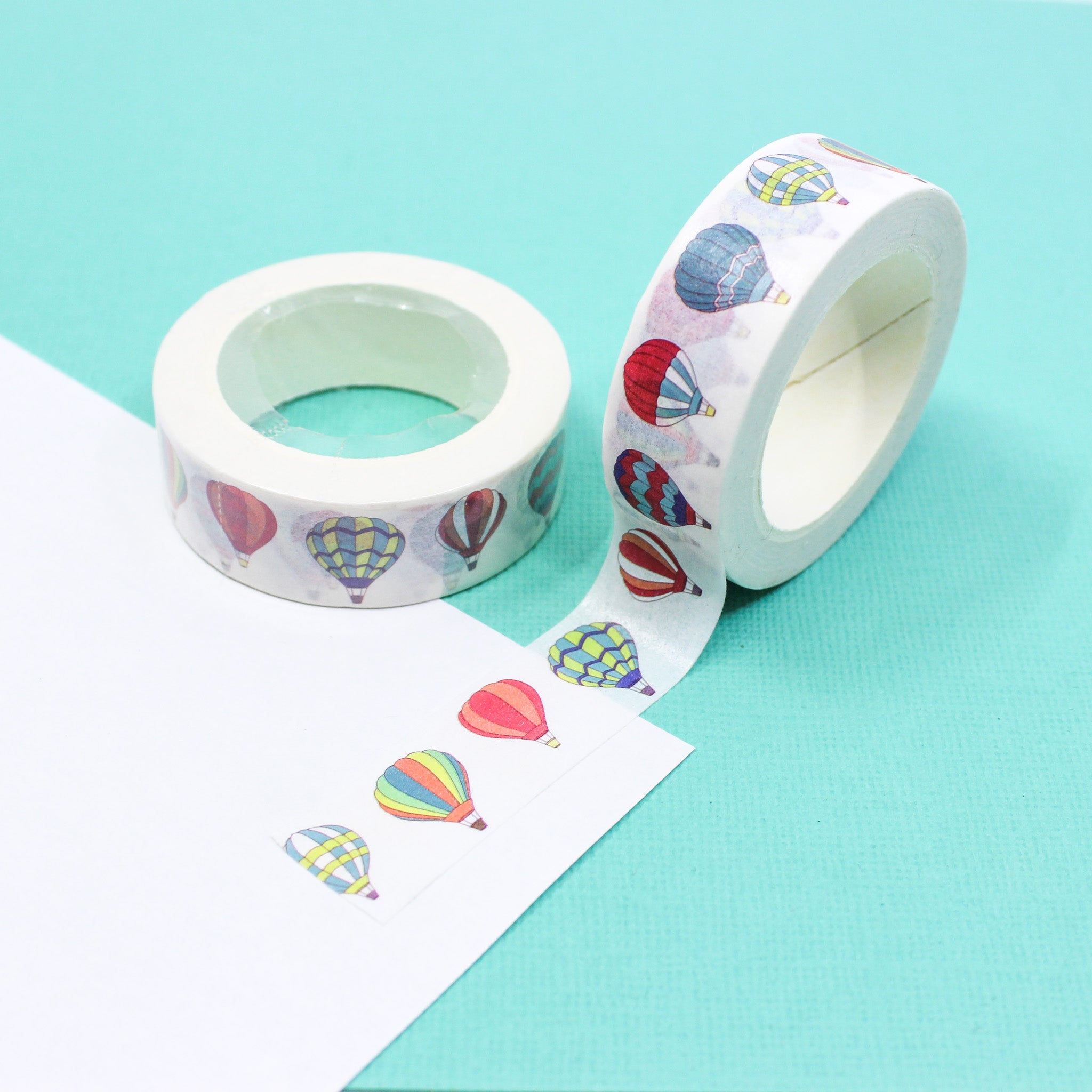 This a collections of colorful air balloons pattern washi tape from BBB Supplies Craft Shop