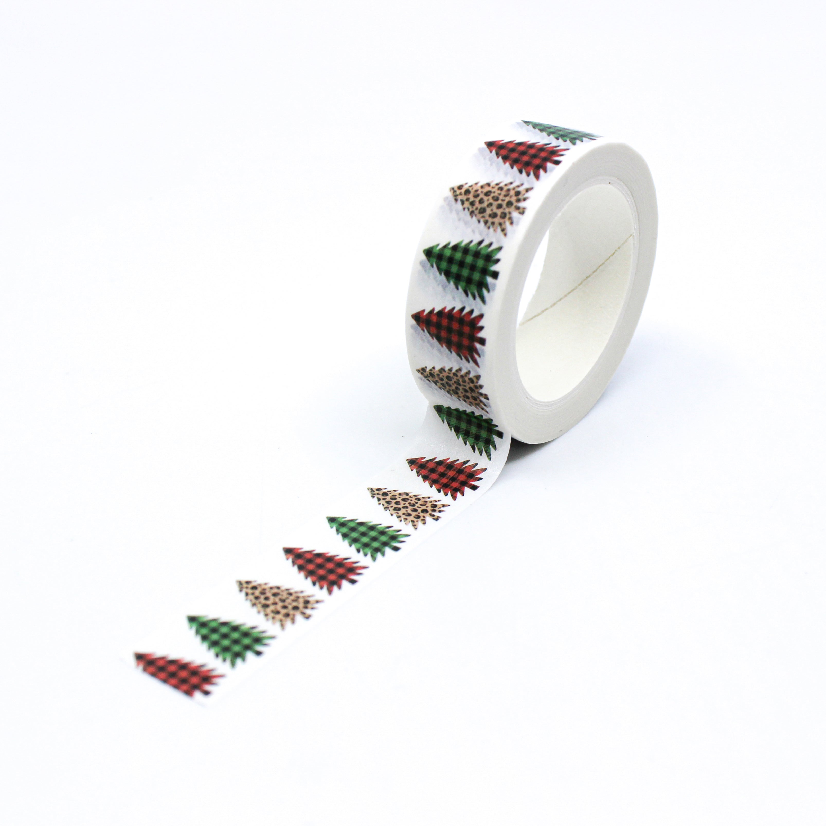  Modern Animal Print and Cute Plaid Christmas Tree Washi Tape from BBB Supplies Craft Shop.