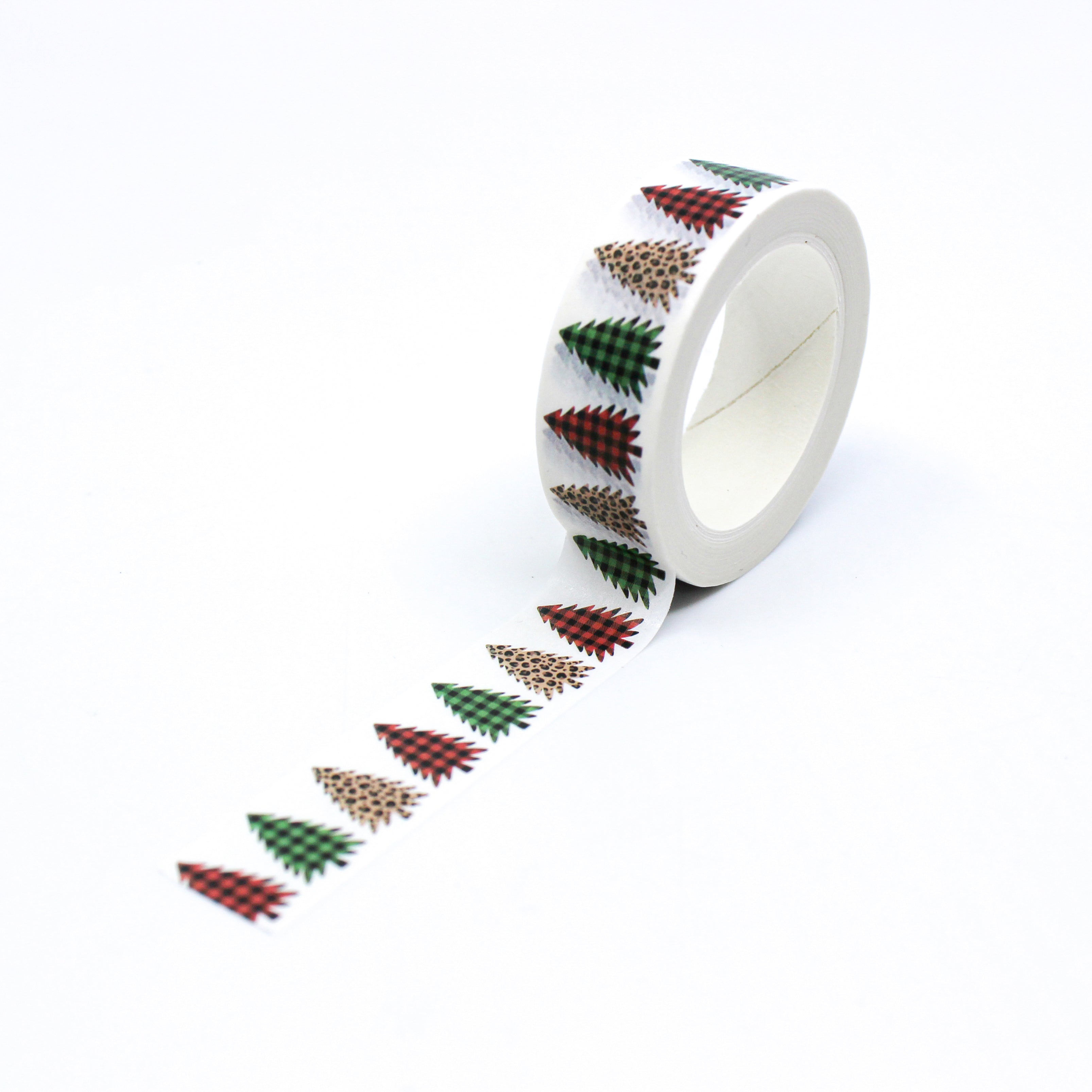 Modern Animal Print and Cute Plaid Christmas Tree Washi Tape from BBB Supplies Craft Shop.