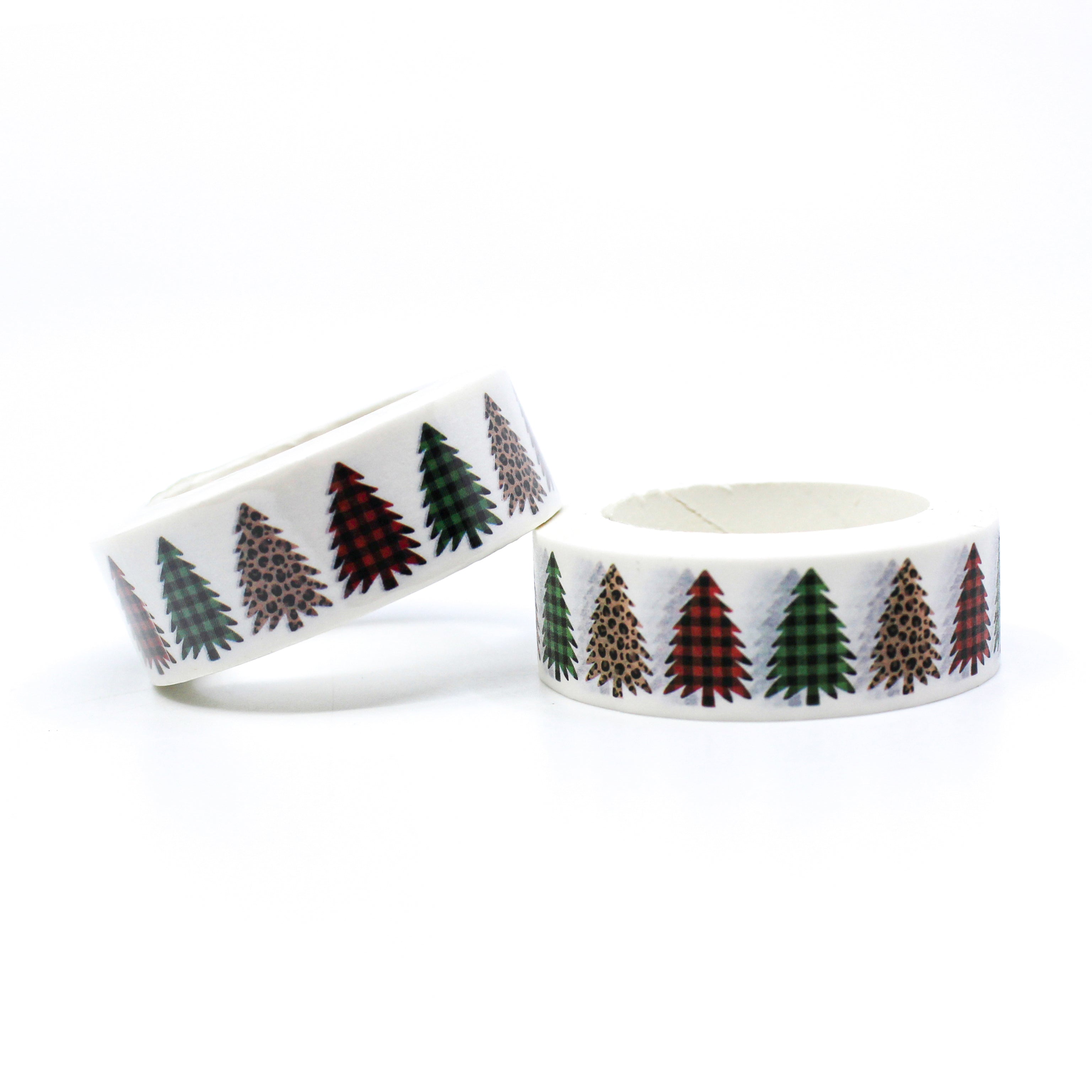 Modern Animal Print and Cute Plaid Christmas Tree Washi Tape from BBB Supplies Craft Shop.