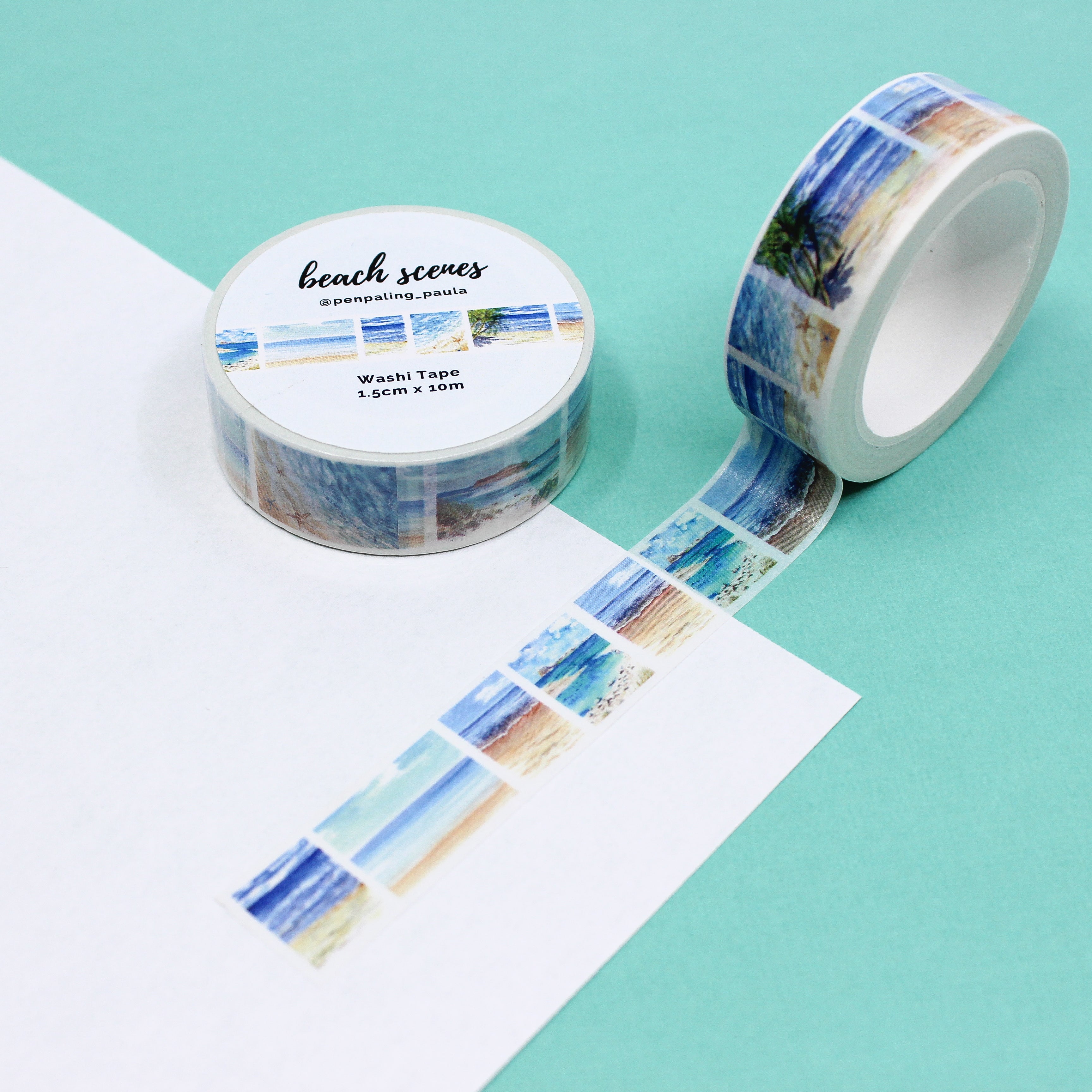 This is a beach scenery themed washi tape from BBB Supplies Craft Shop