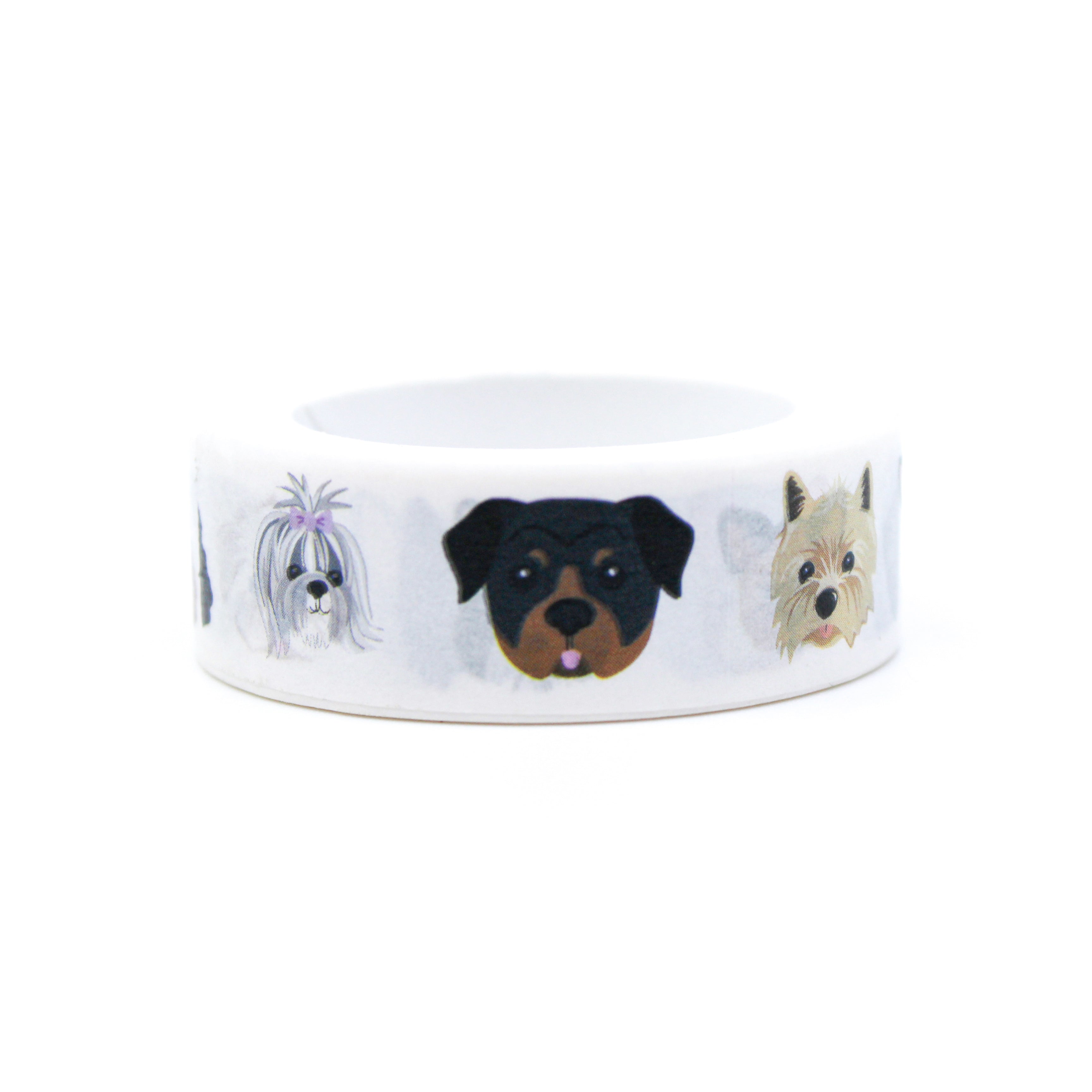 This is a roll of dog face washi tape from BBB Supplies Craft Shop