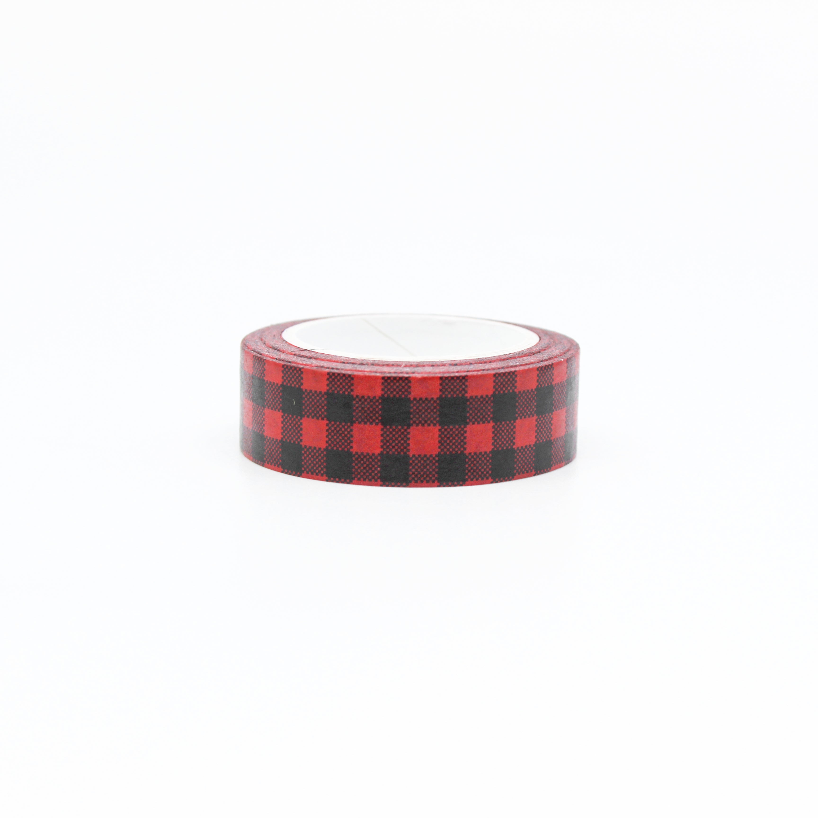 This is a winter flannel black and red buffalo checkered plaid pattern washi tape from BBB Supplies Craft Shop