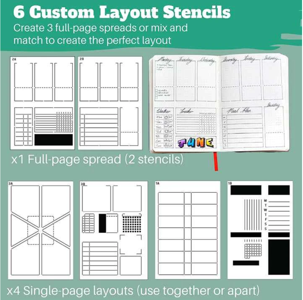 This is a photo of the Speedy Spreads Journaling Stencils sold at BBB Supplies.