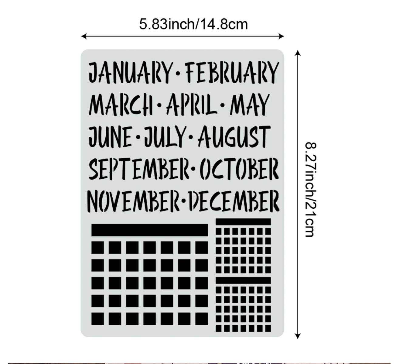 This is a photo of our easy to use Journaling Stencils this one shows the size of A5 layouts sold at BBB Supplies.