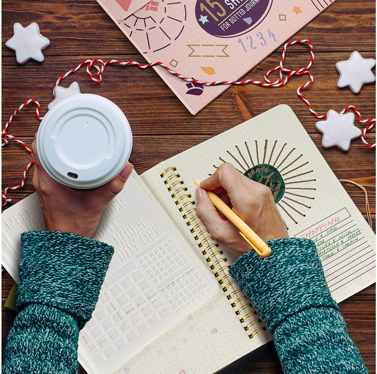 16 Piece Journaling Spread Stencils Set