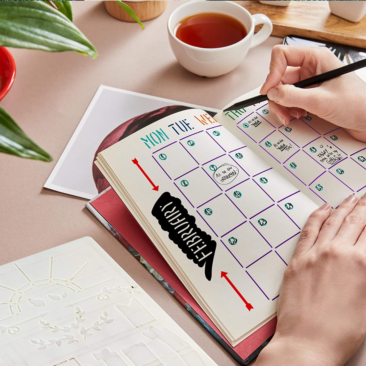 This is a photo of our easy to use Journaling Stencils sold at BBB Supplies. The combinations are endless.