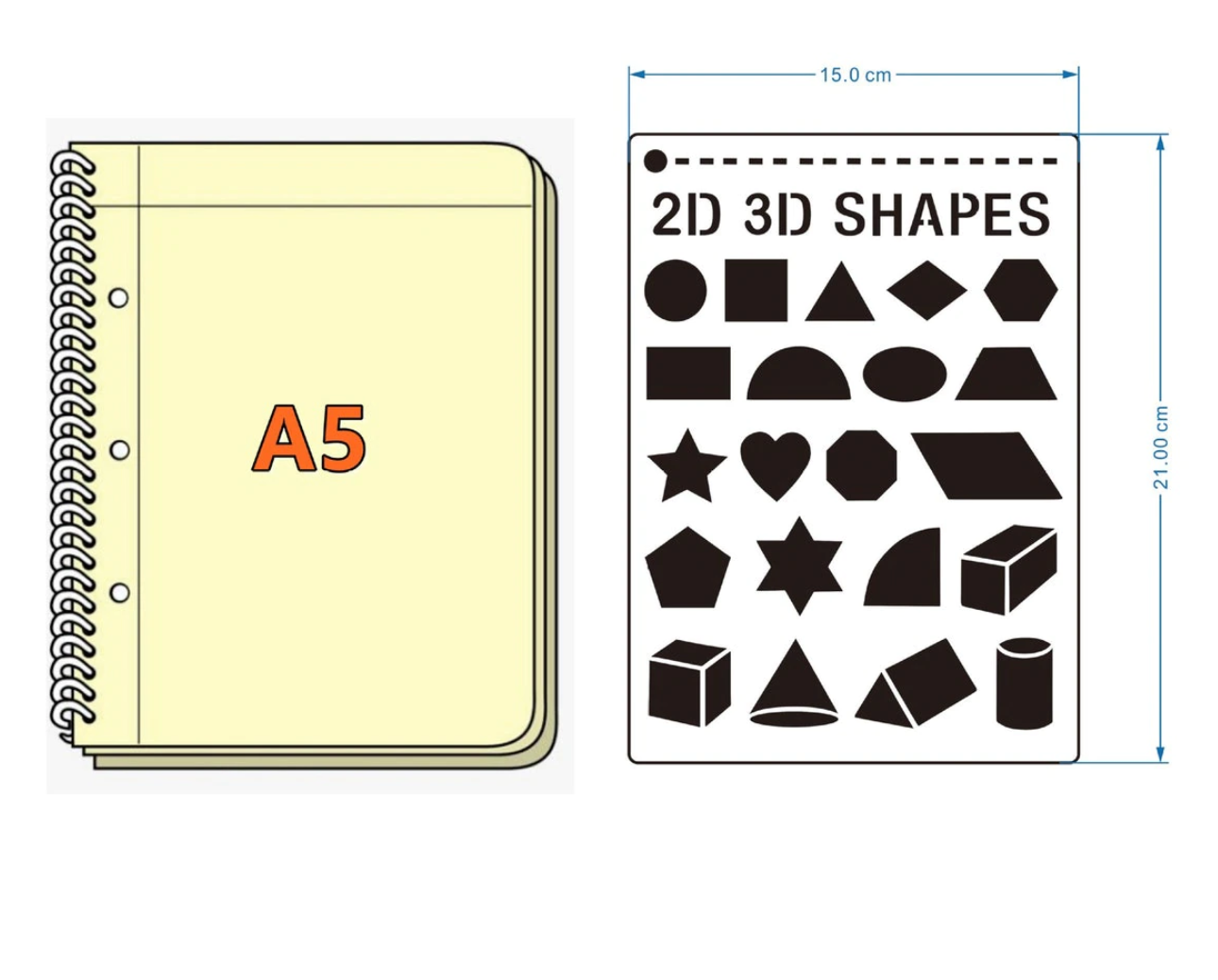 These Journaling Stencils work best for A5 Bujo Spreads sold at BBB Supplies.