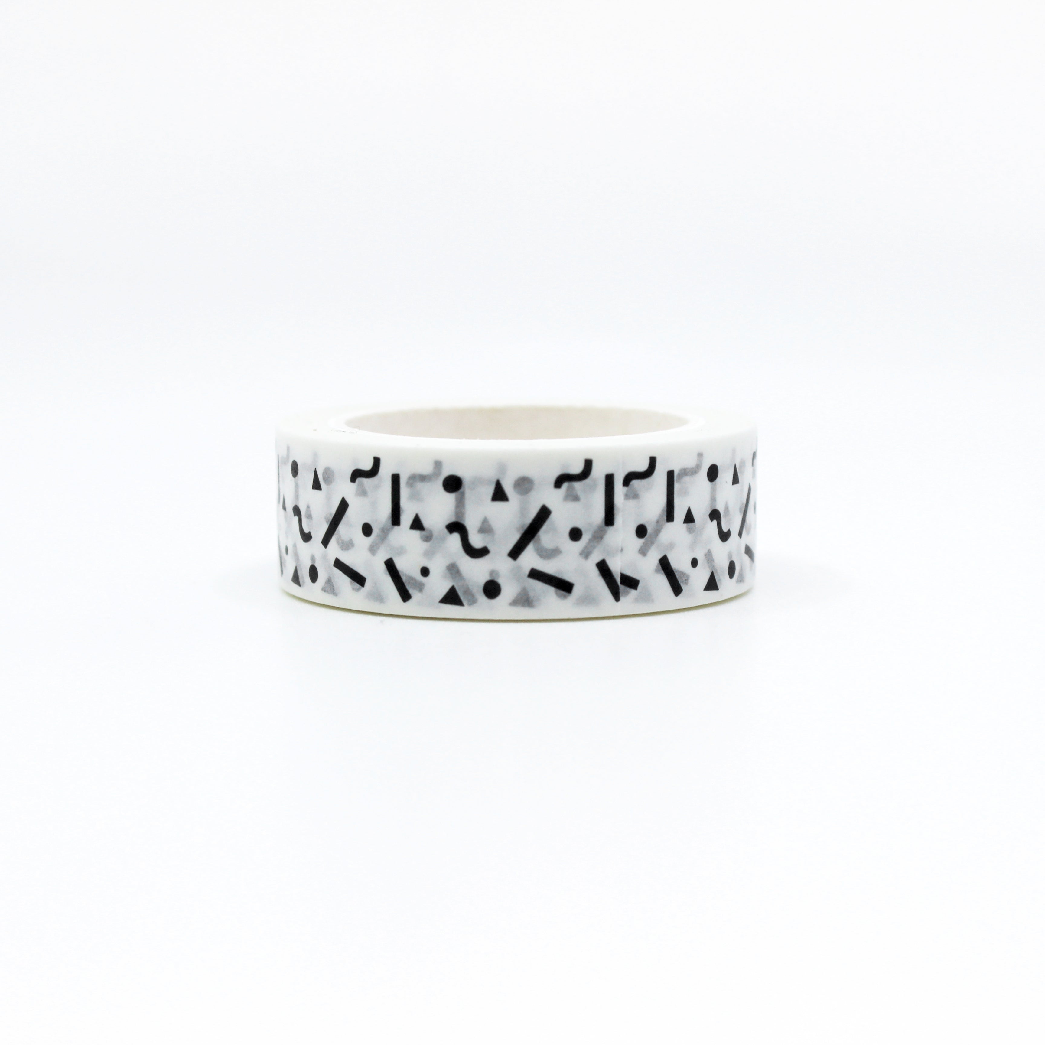 This is tiny black and white birthday party confetti squiggles washi tape from BBB Supplies Craft Shop