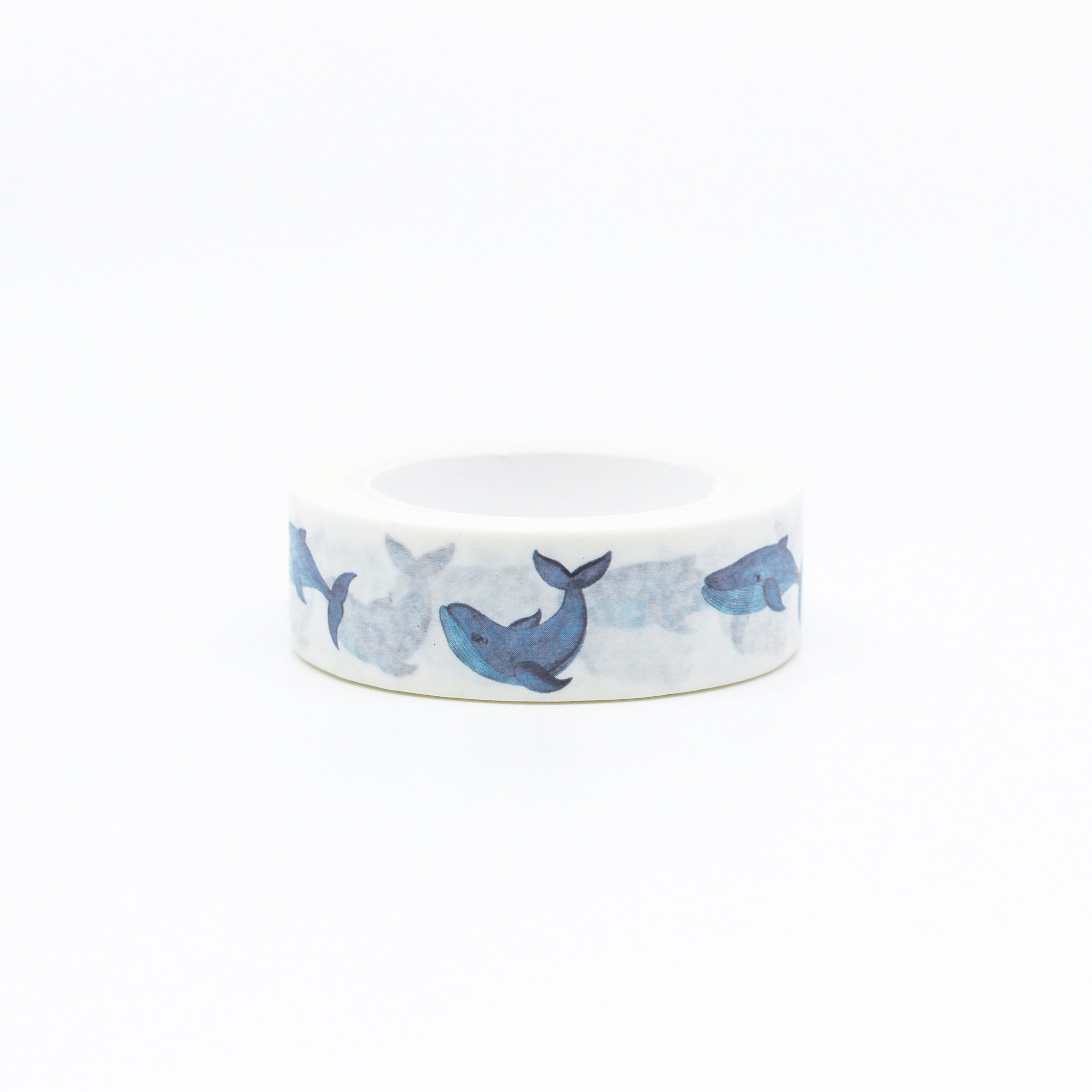 This is a sea life blue big whales nautical pattern washi tape from BBB Supplies Craft Shop