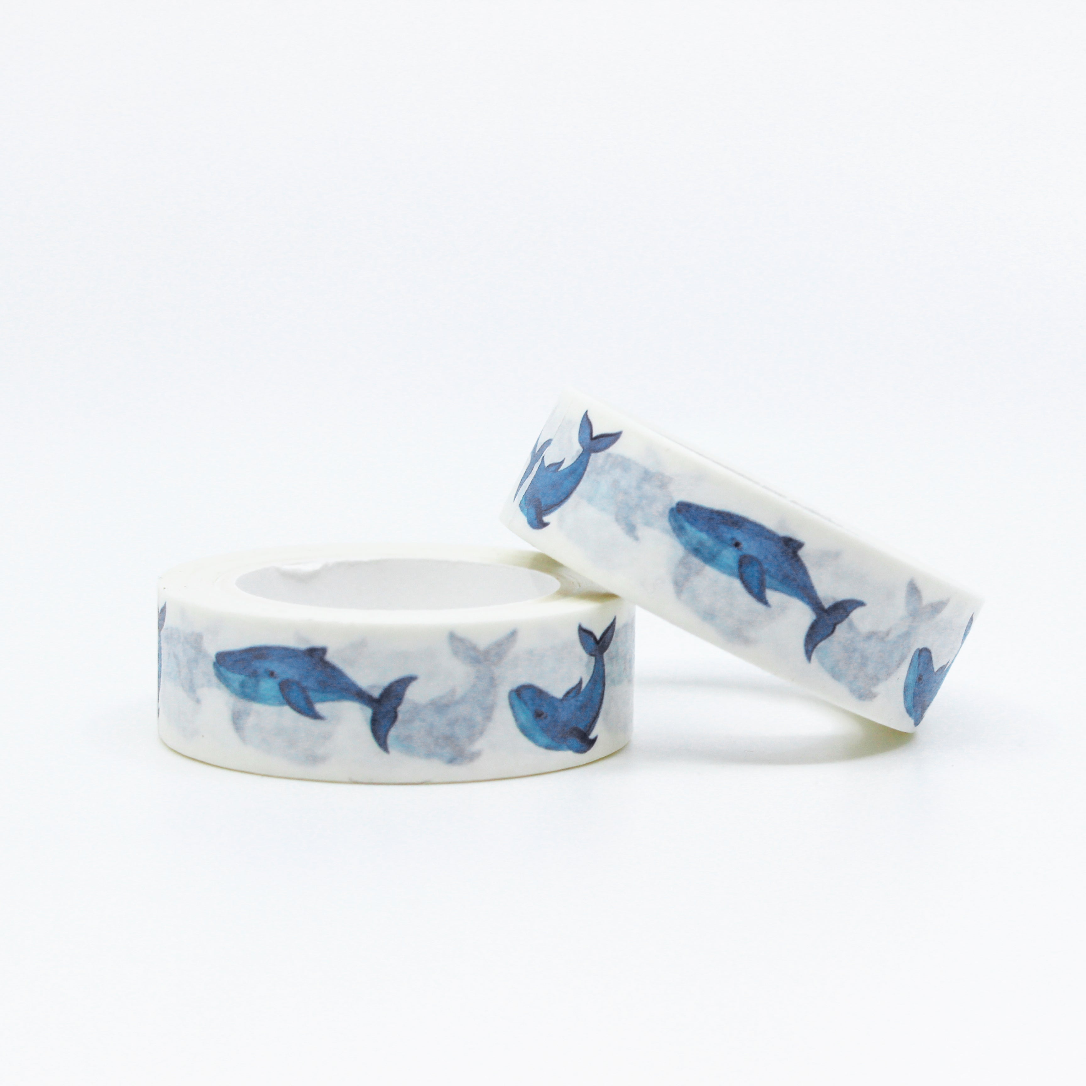 This is a cute ocean fish life such as blue swimming whales pattern washi tape from BBB Supplies Craft Shop for Journal Supplies, Scrapbooking washi tapes from BBB Supplies Craft Shop