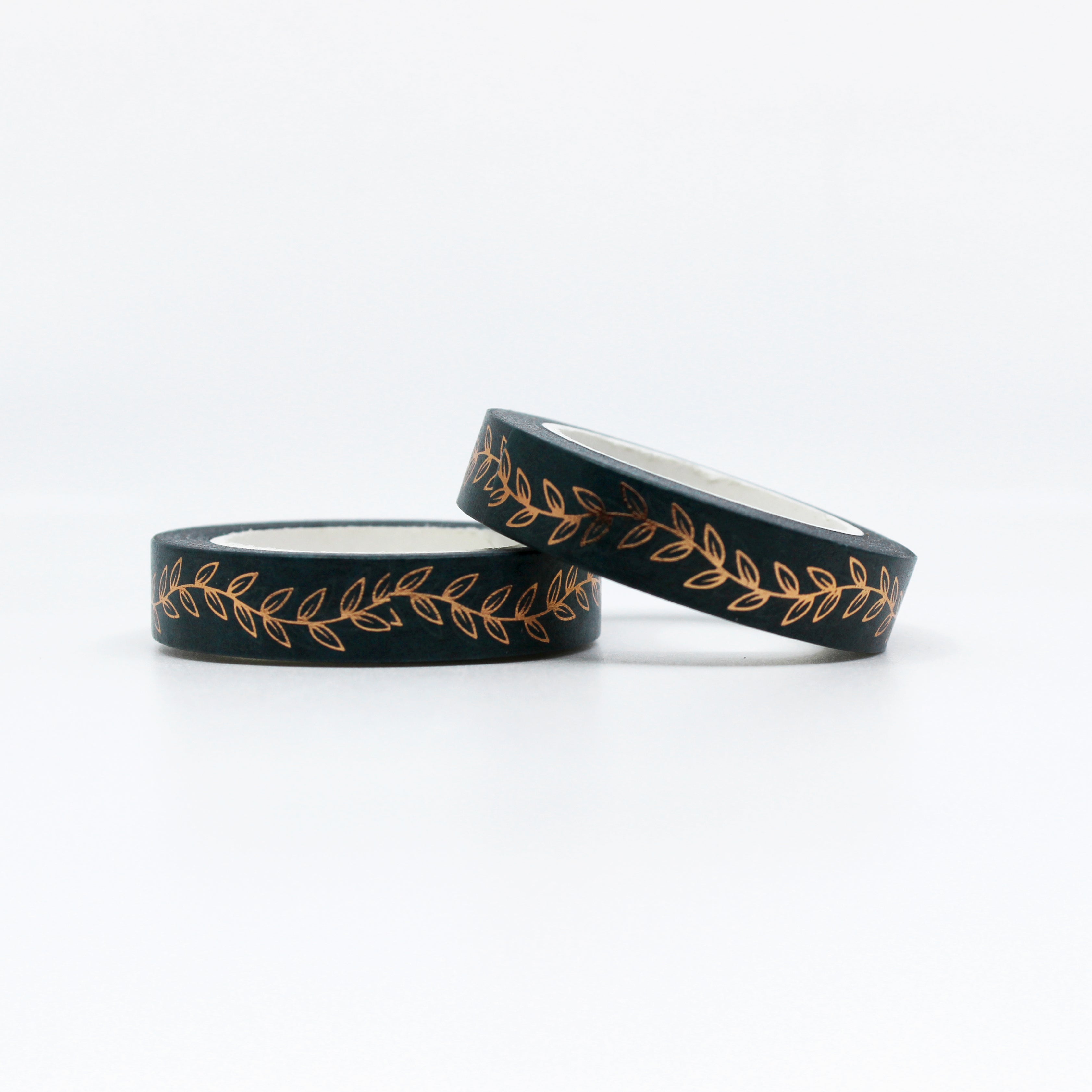 This is a green gold leaf sprigs washi tapes from BBB Supplies Craft Shop