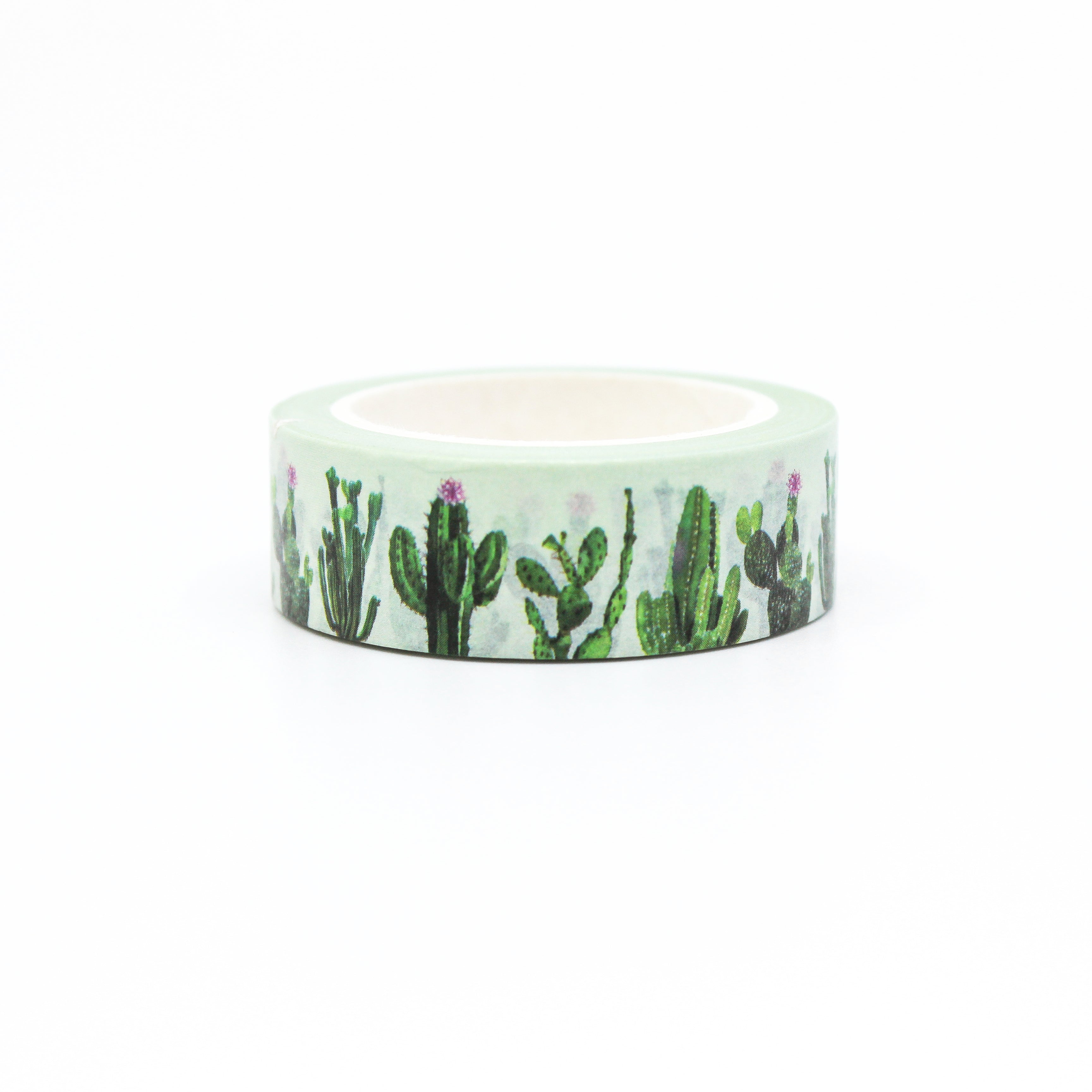 This shows potted cacti pattern themed view of washi tape from BBB Supplies Craft Shop