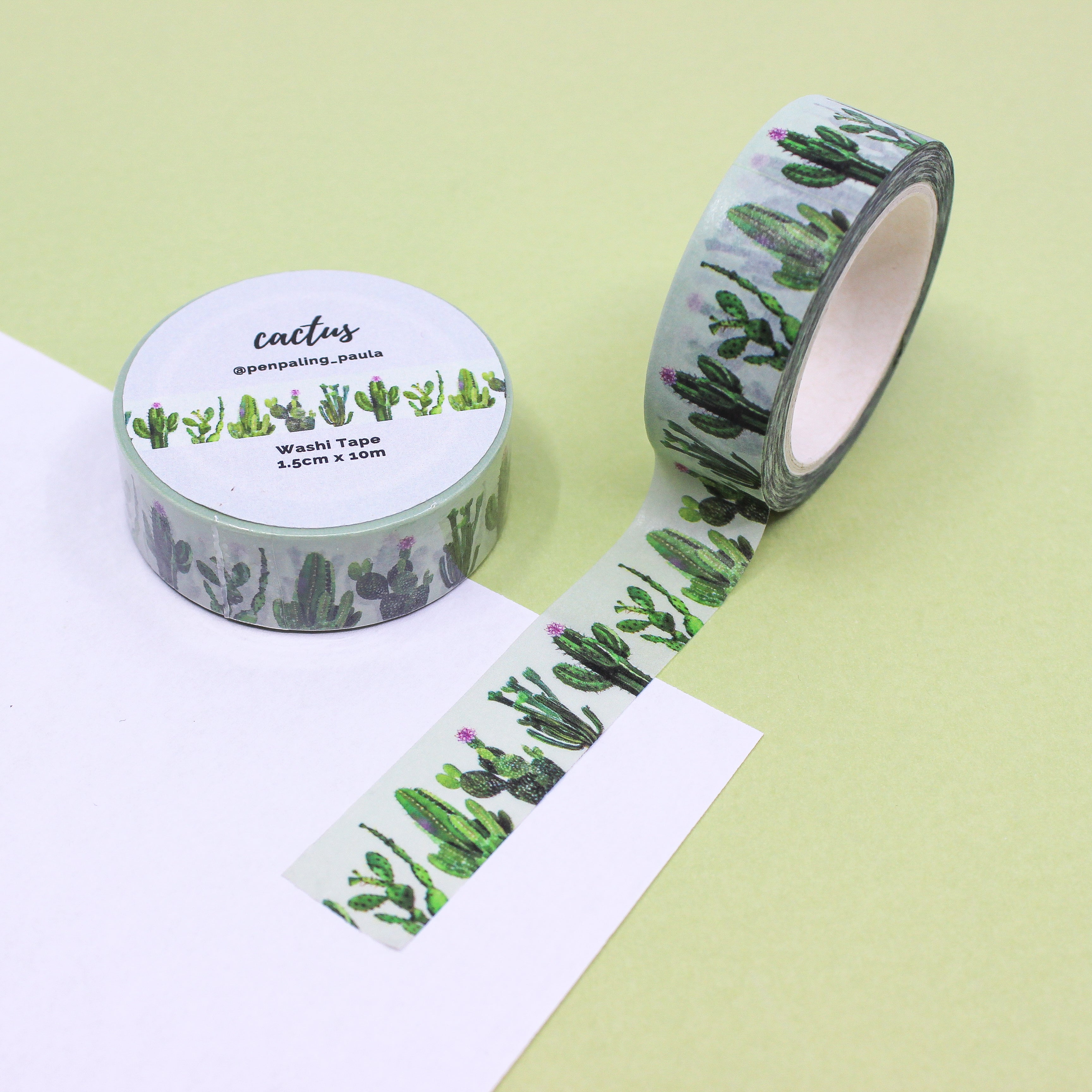 This is a green cactus themed washi tape from BBB Supplies Craft Shop