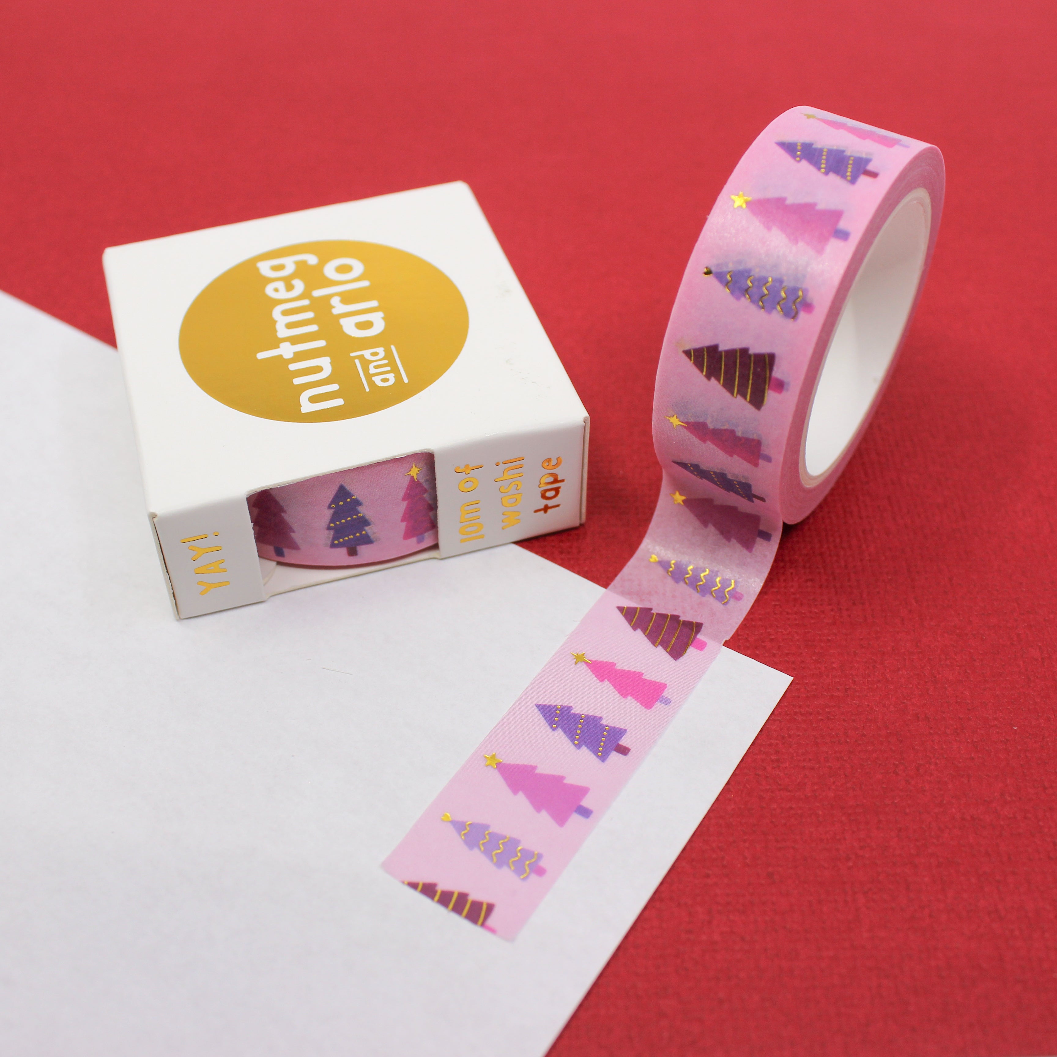 This is a colorful Christmas trees themed washi tape from BBB Supplies Craft Shop