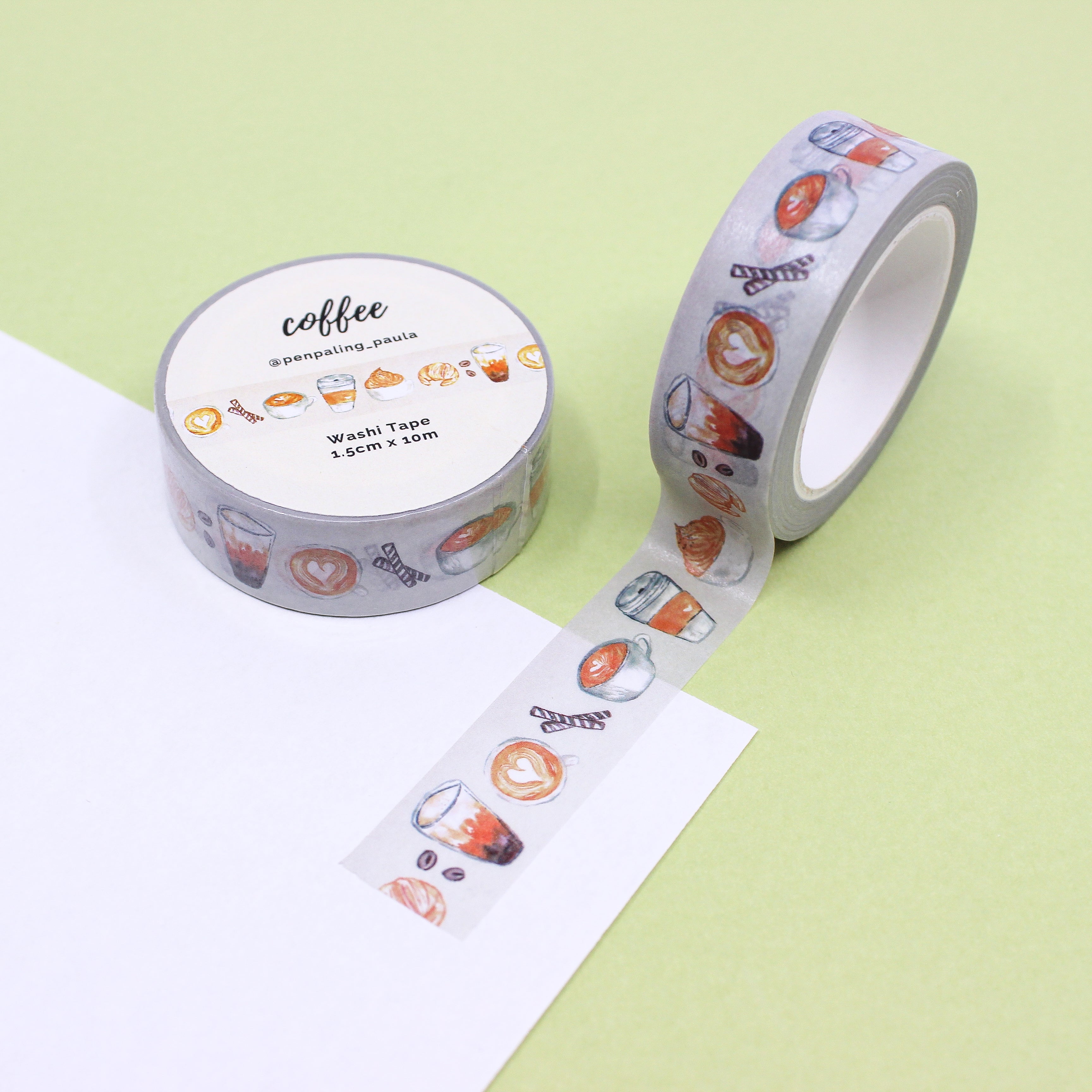 This is a brown coffee themed washi tape from BBB Supplies Craft Shop