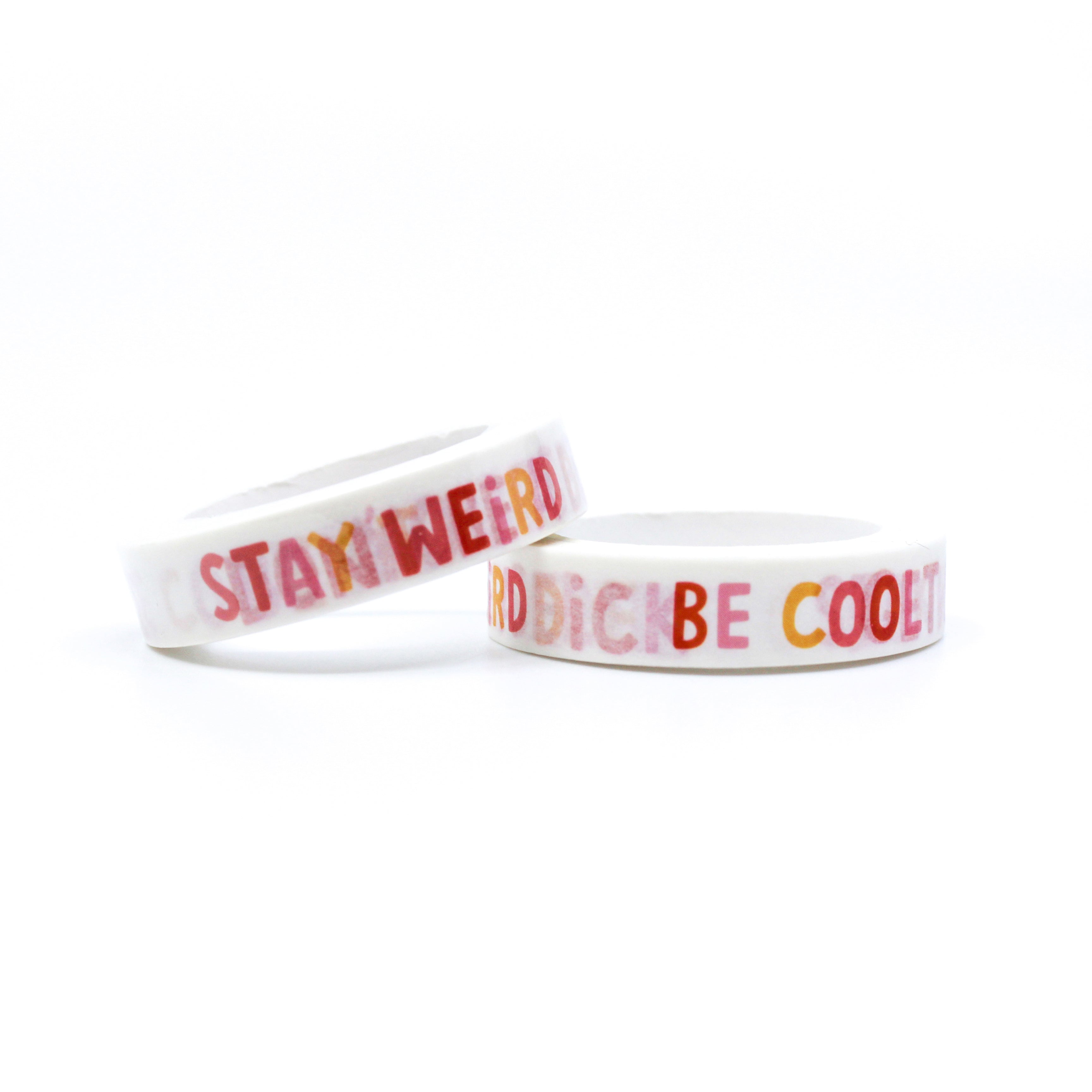 This is a roll of different font color of motivational words mushroom washi tapes from BBB Supplies Craft Shop