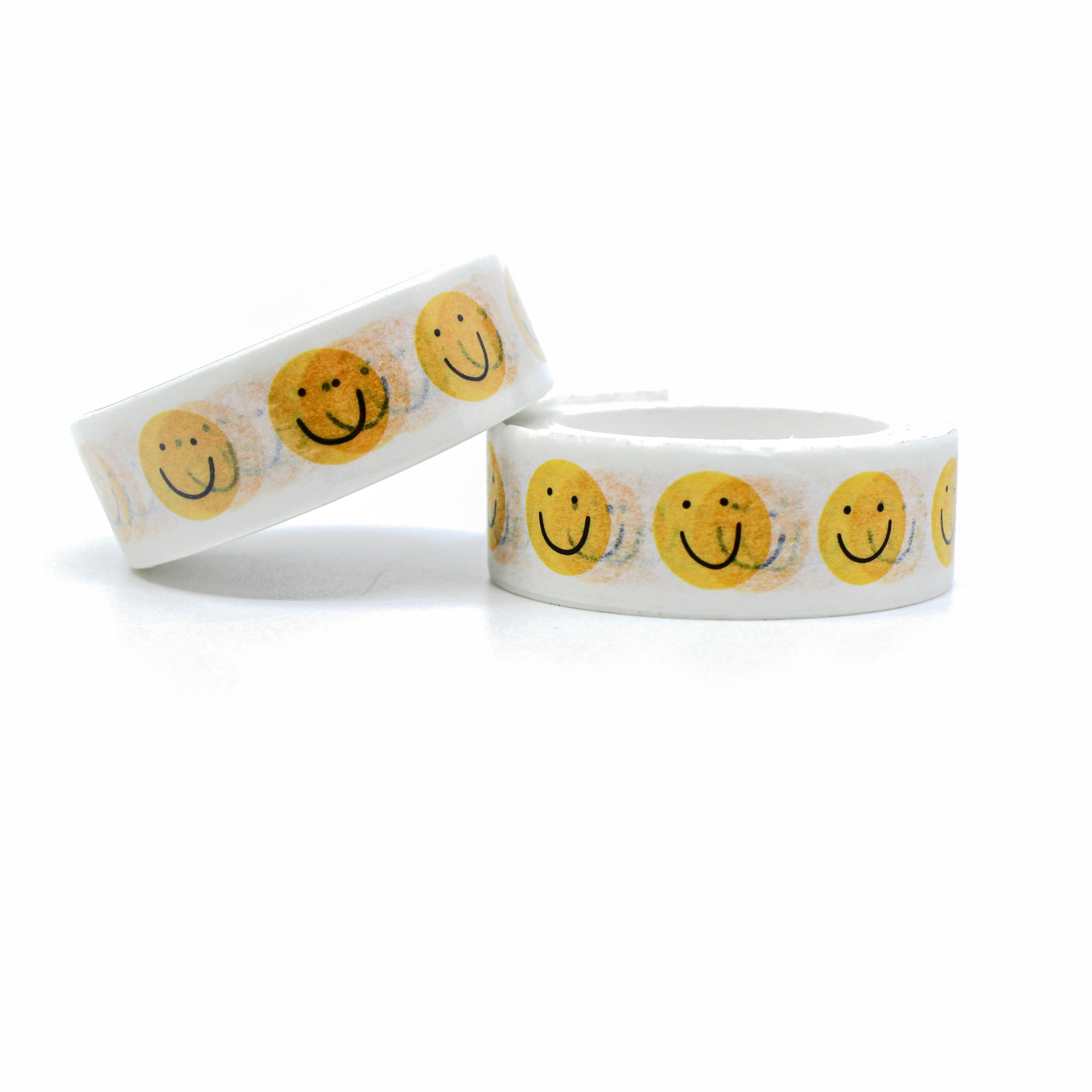 This is the nostalgic and classic yellow smiley face pattern on washi tapes from Zynshe and sold at BBB Supplies Craft Shop.