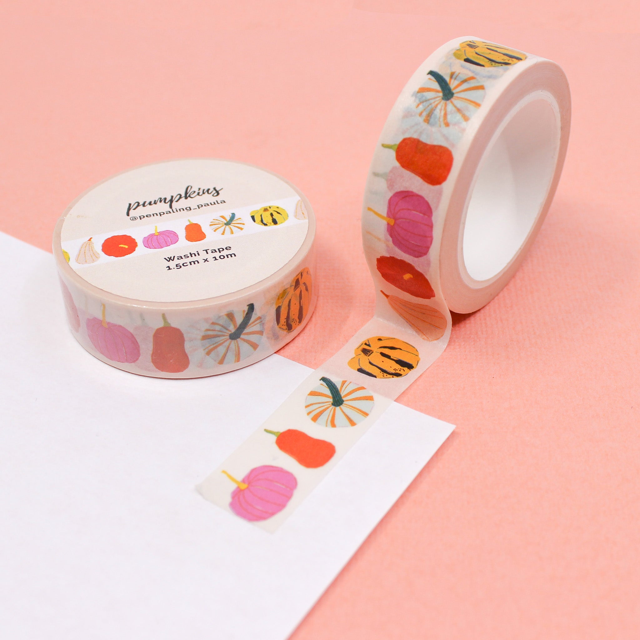 This is a pumpkin and gourds pattern washi tape from BBB Supplies Craft Shop