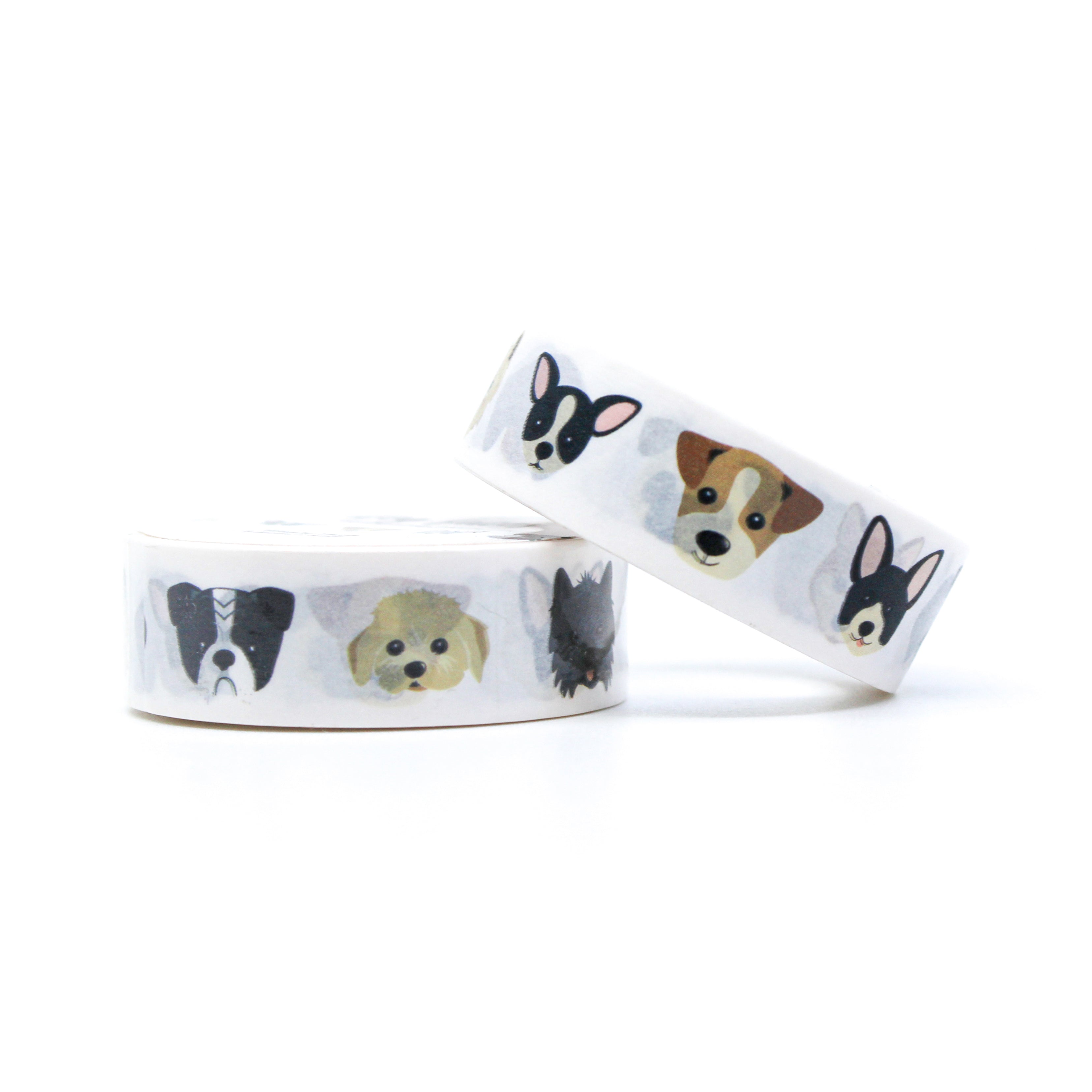 This is a roll of different puppy dog faces washi tapes from BBB Supplies Craft Shop