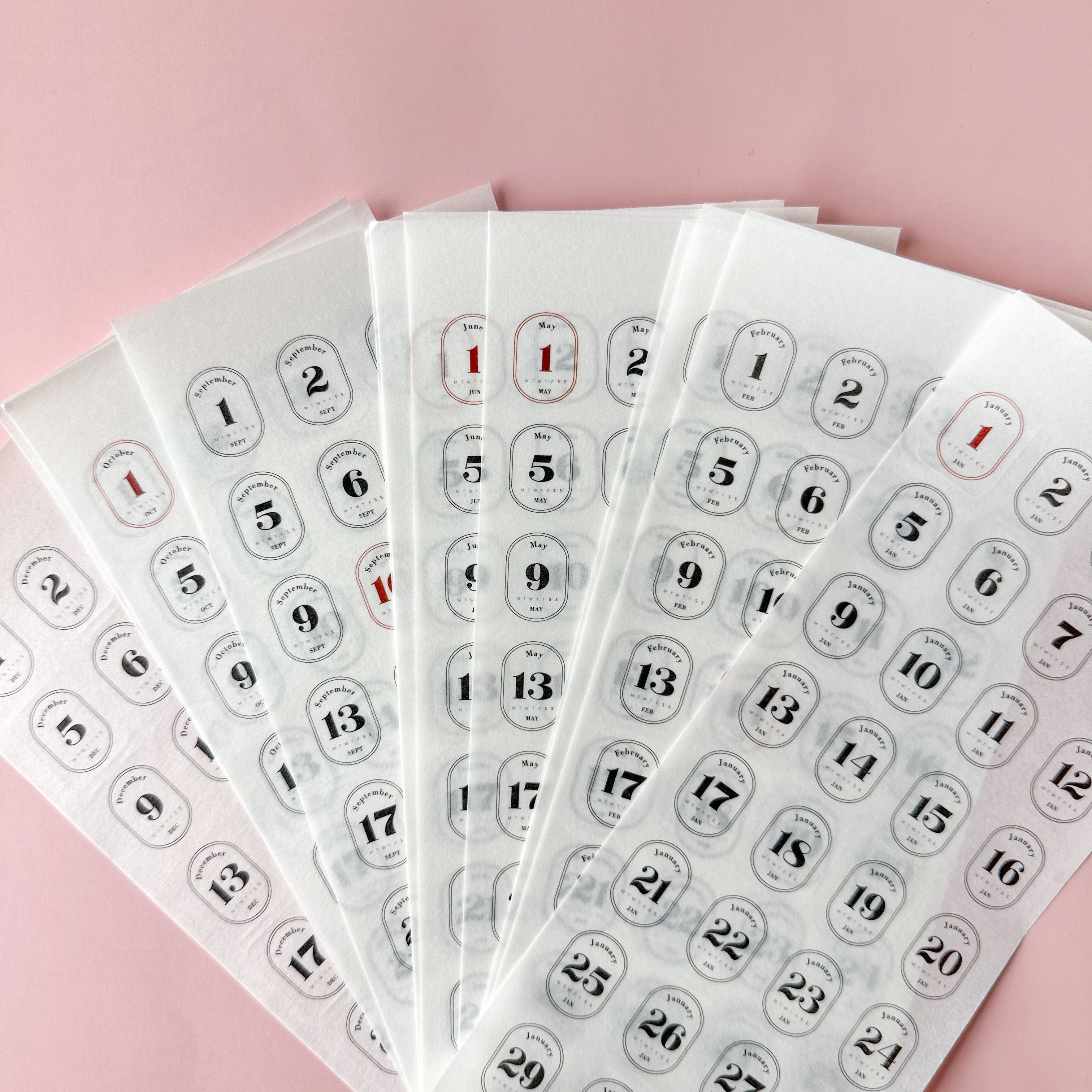 These pre-made monthly and daily dates is perfect for your monthly BUJO spread or planner. These stickers are sold at BBB Supplies Craft Shop.