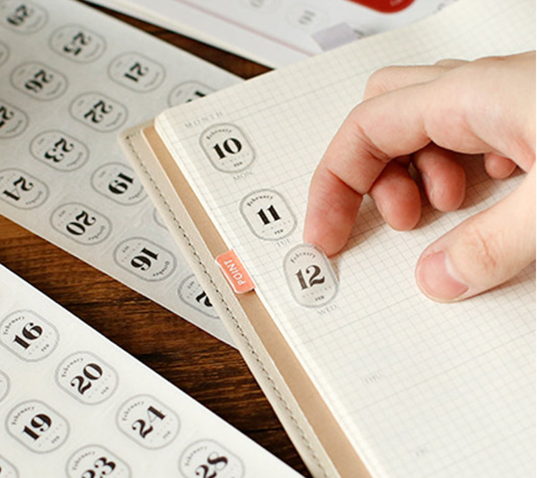 These pre-made monthly and daily dates is perfect for your monthly BUJO spread or planner. These stickers are sold at BBB Supplies Craft Shop.