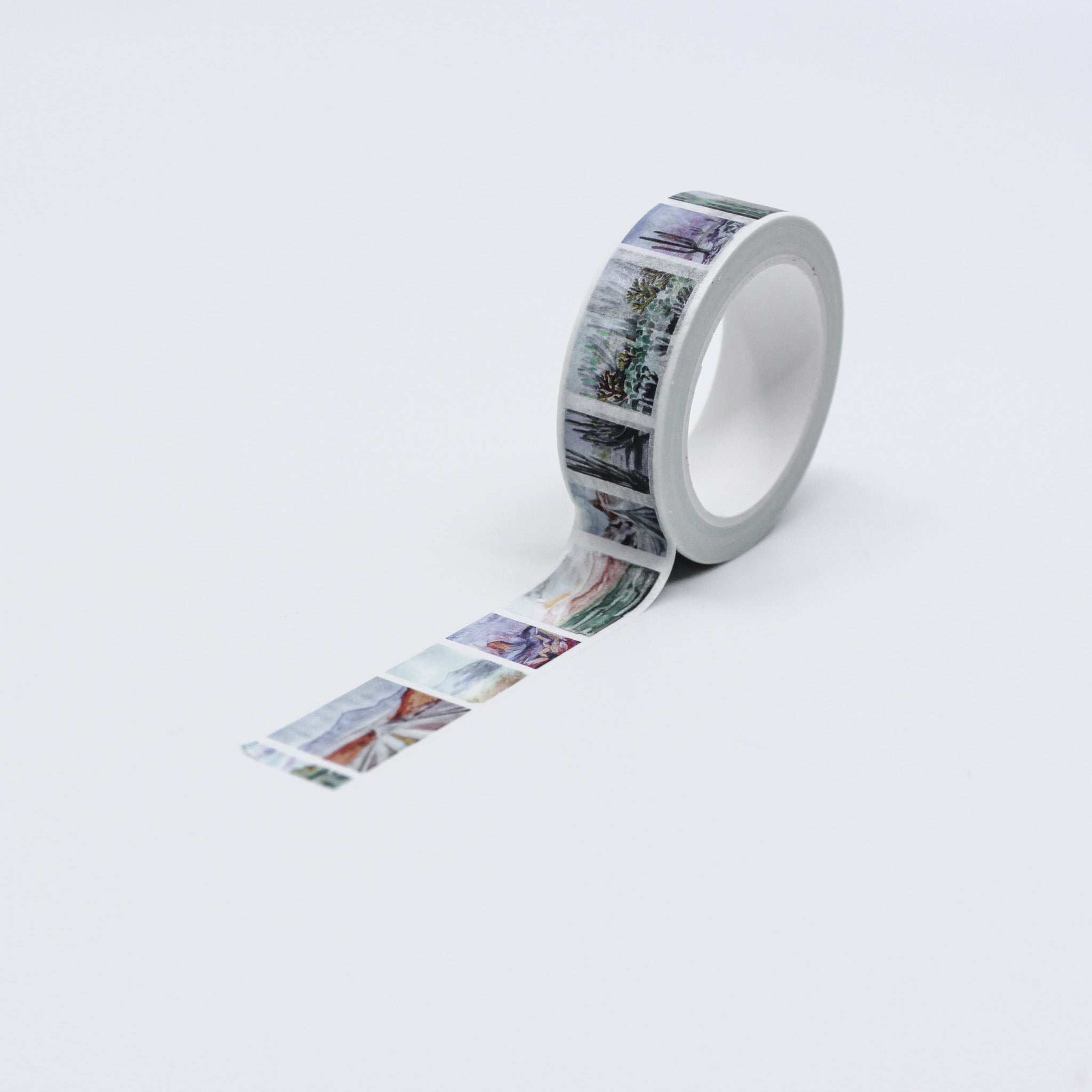 This is a full pattern repeat view of desert scenes washi tape from BBB Supplies Craft Shop