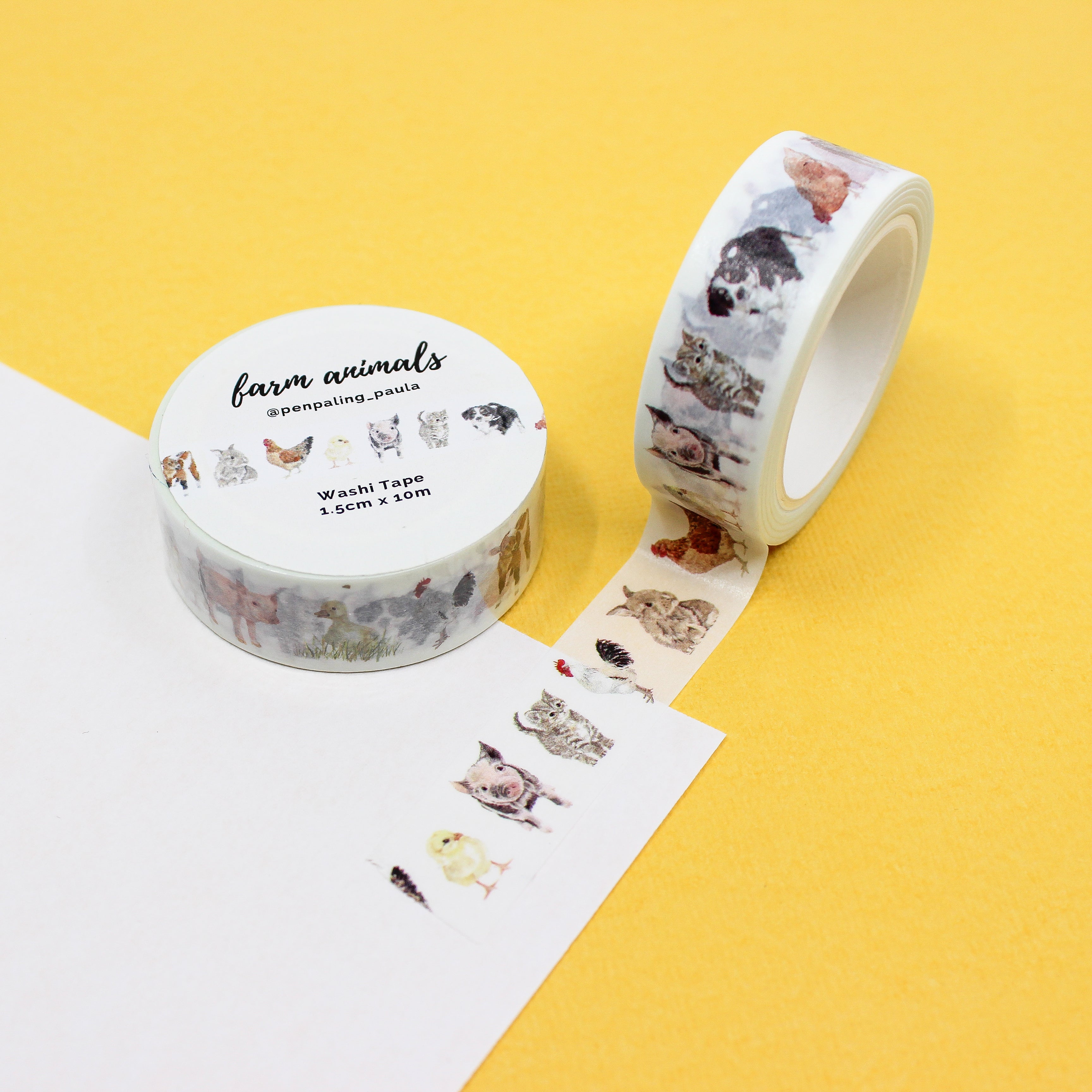 This is a farm animals themed washi tape from BBB Supplies Craft Shop