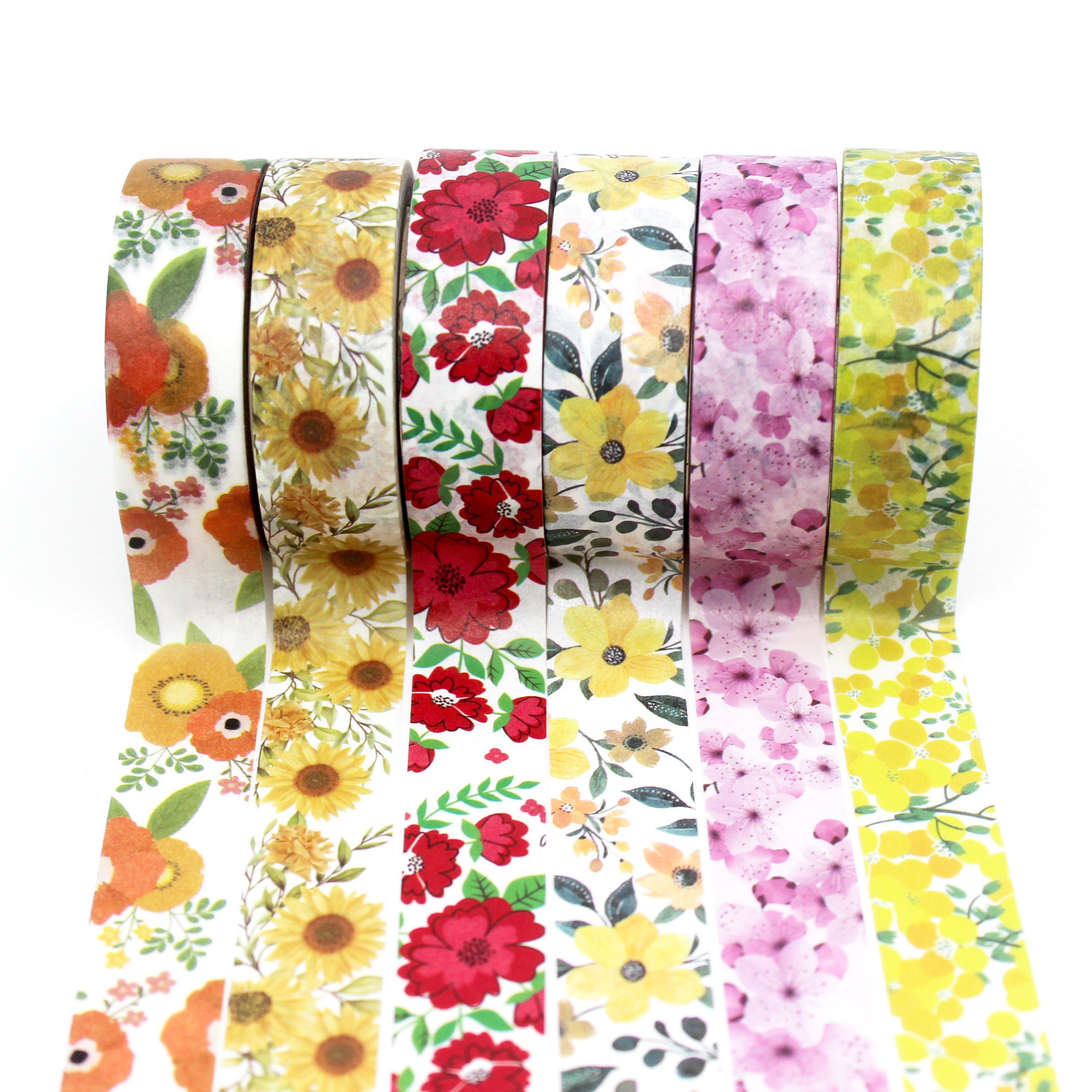 These are variety of pretty floral collections washi tape for Journal Supplies, Scrapbooking washi tapes from BBB Supplies Craft Shop