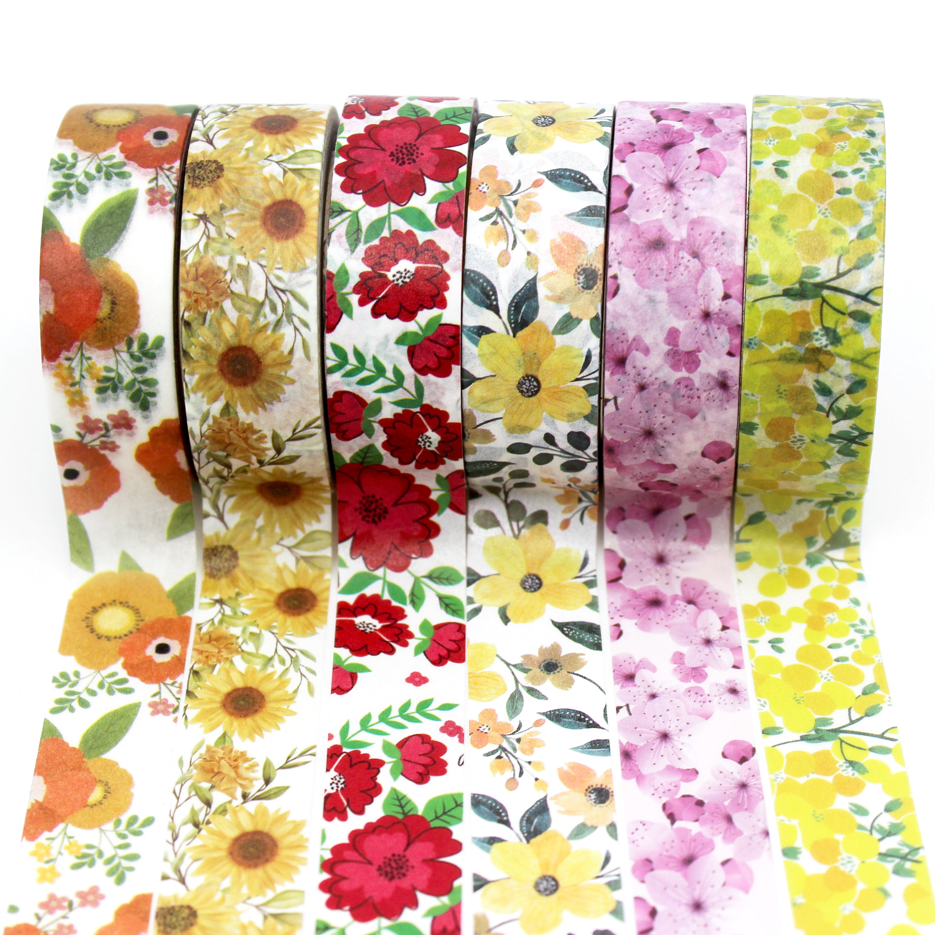 These are variety of pretty floral collections washi tape for Journal Supplies, Scrapbooking washi tapes from BBB Supplies Craft Shop