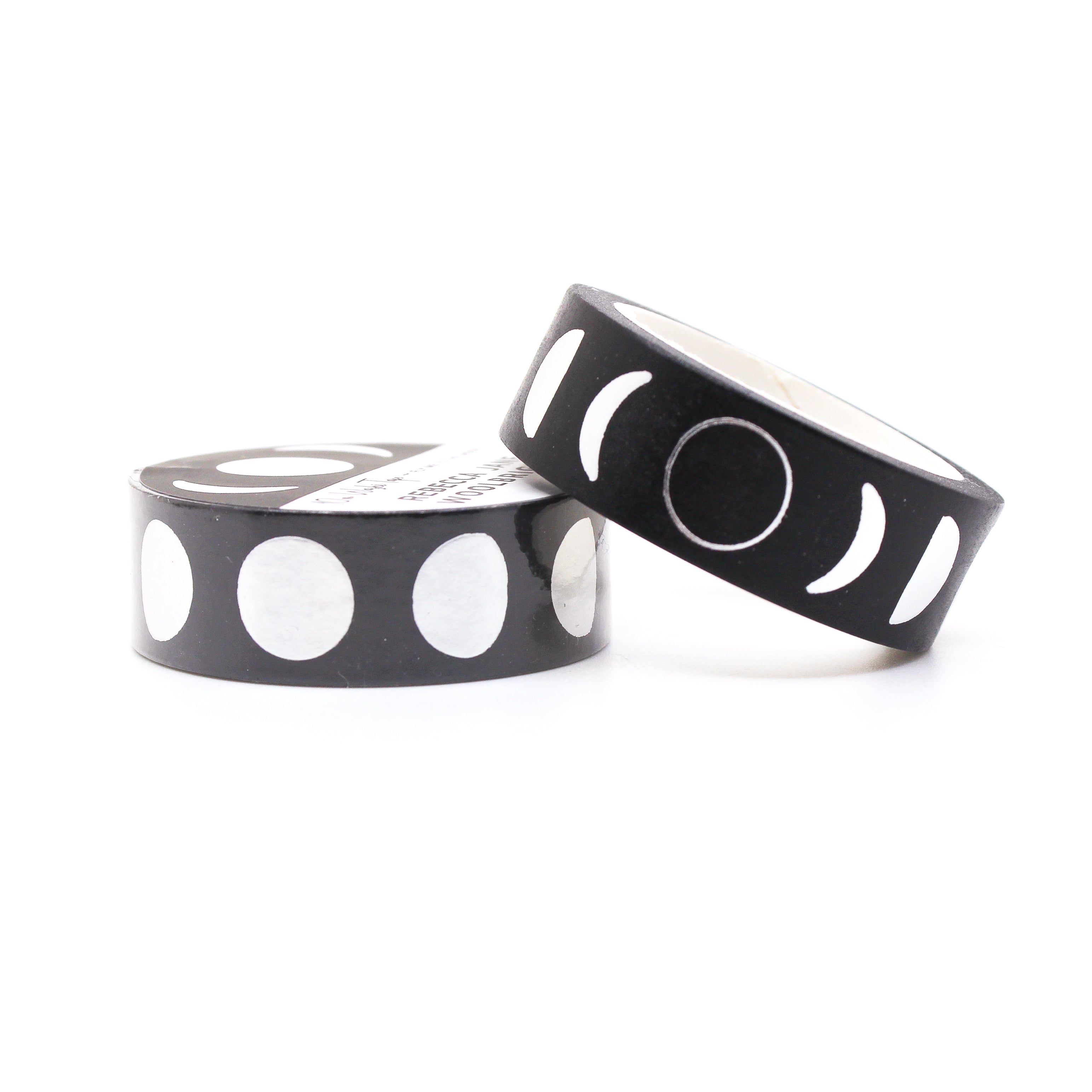 This is a roll black and white moon cycles washi tapes from BBB Supplies Craft Shop
