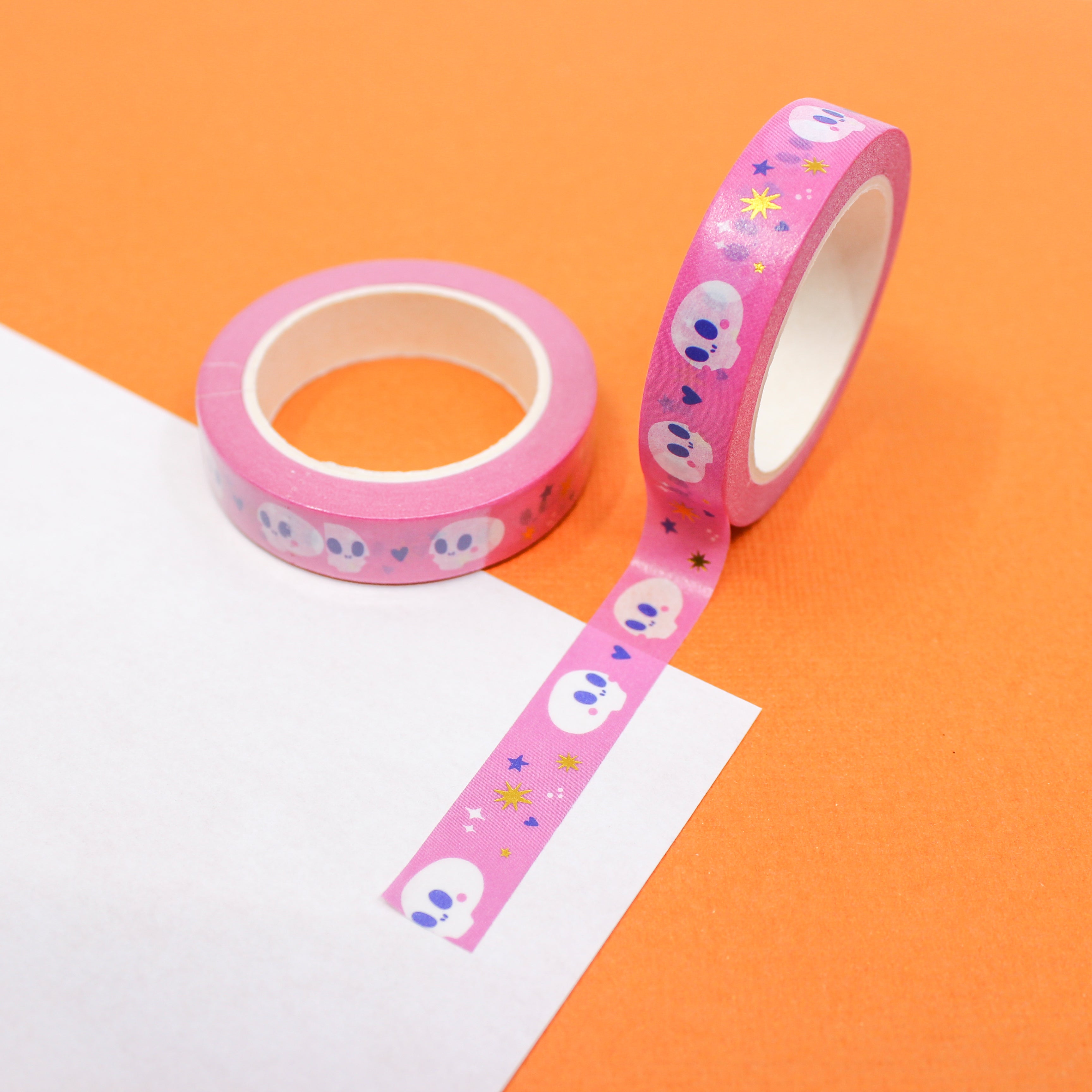 This is a Halloween kissing skull themed washi tape from BBB Supplies Craft Shop