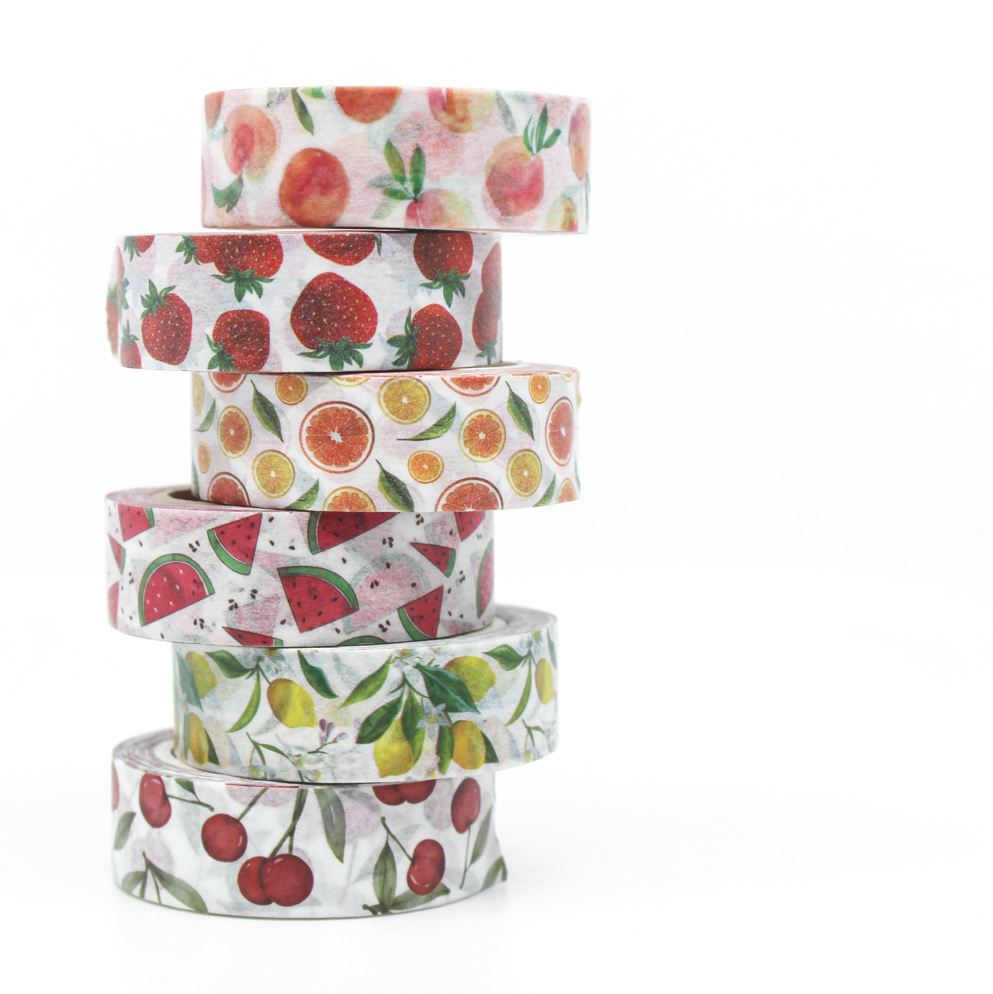 These are tropical fruit collections washi tape for Journal Supplies, Scrapbooking washi tapes from BBB Supplies Craft Shop