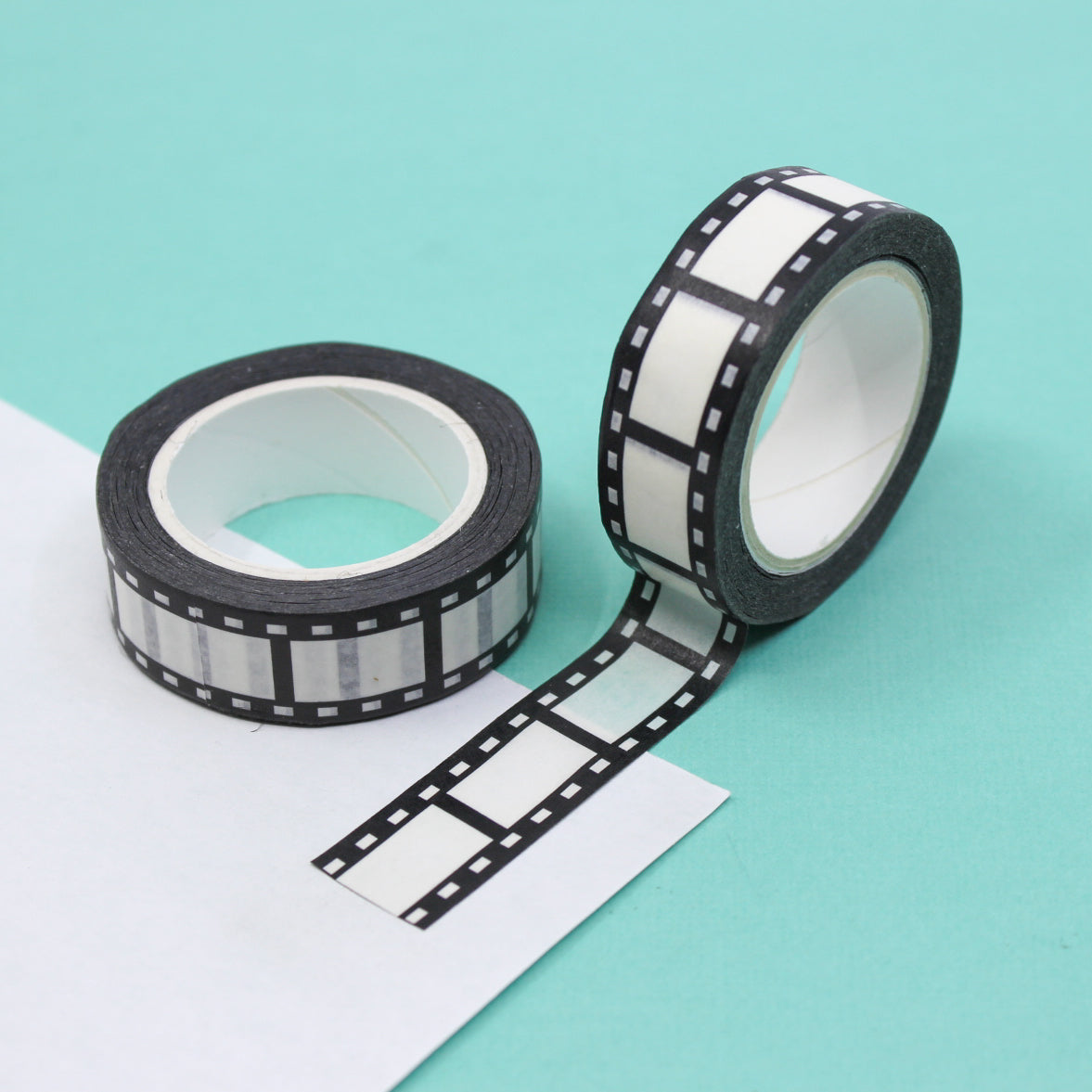 This is our standard 15mm size film strip washi tape that is perfect for your journaling and craft projects. This tape is sold at BBB Supplies Craft shop.