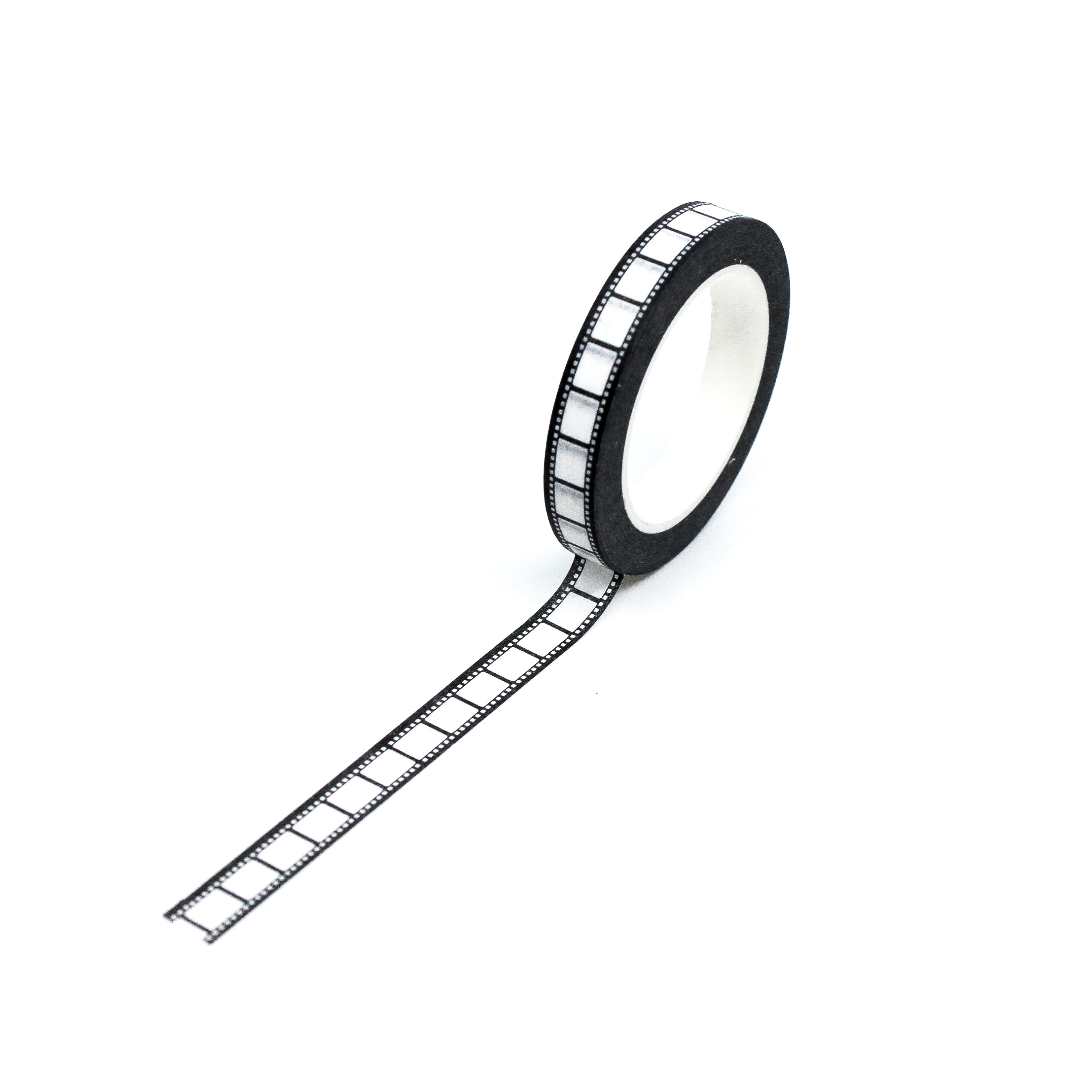 Slim Narrow Old Movies Style Film Strip Washi tape with White Background for Calendar, Journaling, planners, and craft projects from BBB Supplies Craft Shop