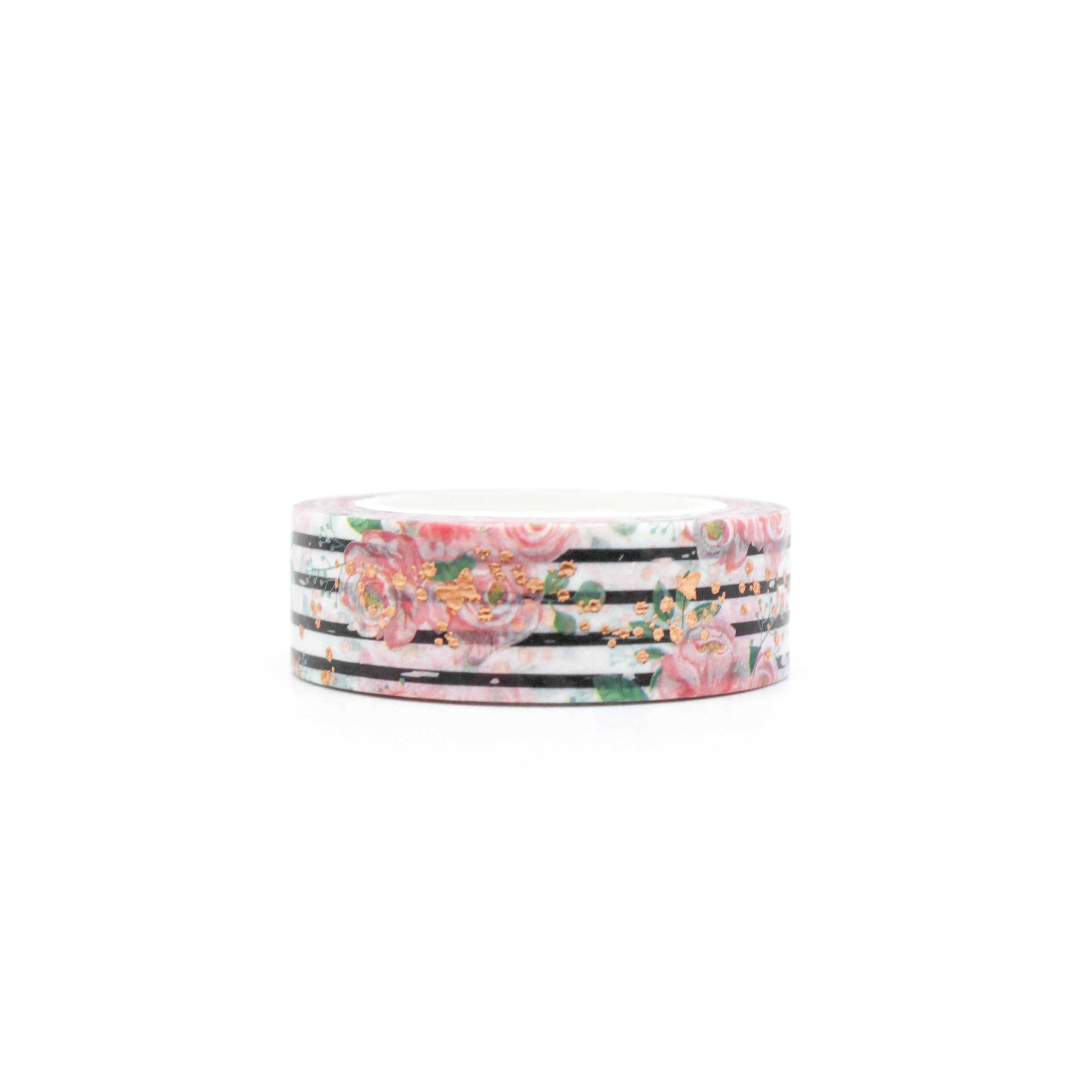 This is a wild flower with gold, black and white stripe washi tape from BBB Supplies Craft Shop