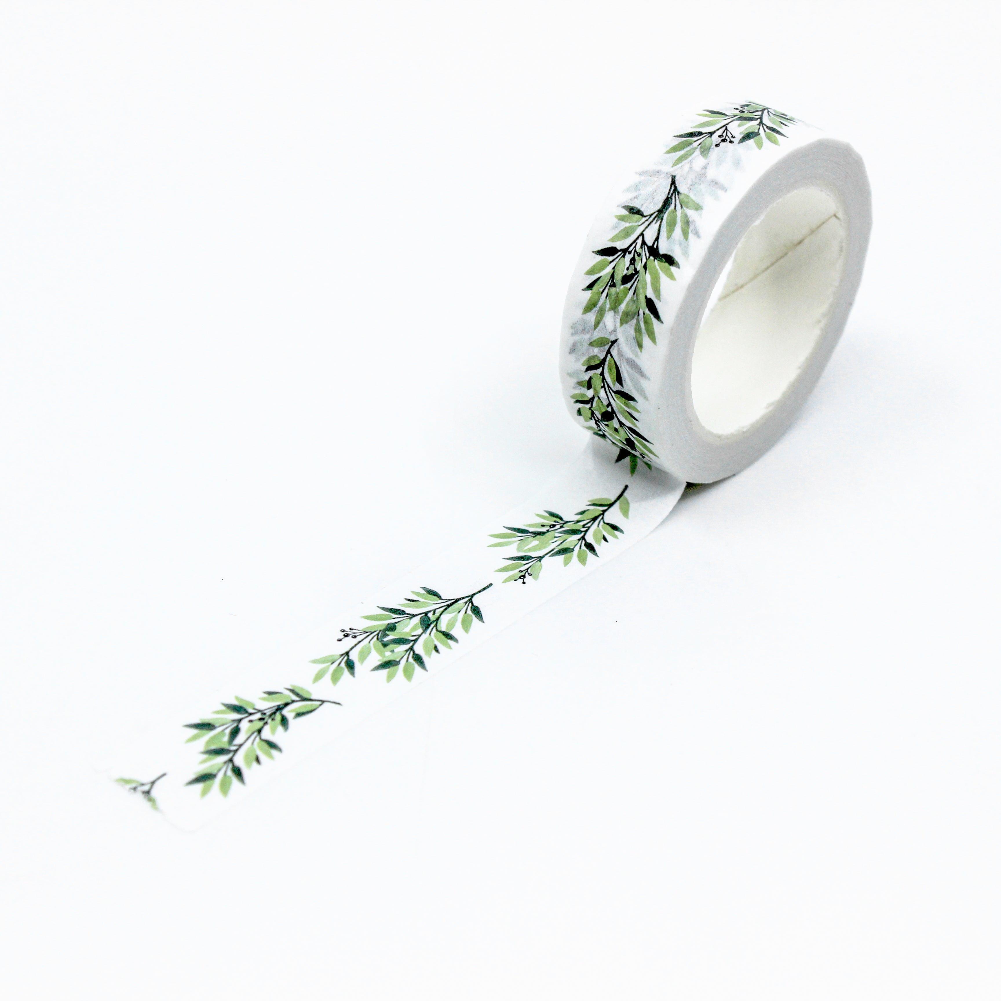 This a full pattern repeat view of willow eucalyptus collections pattern washi tape from BBB Supplies Craft Shop