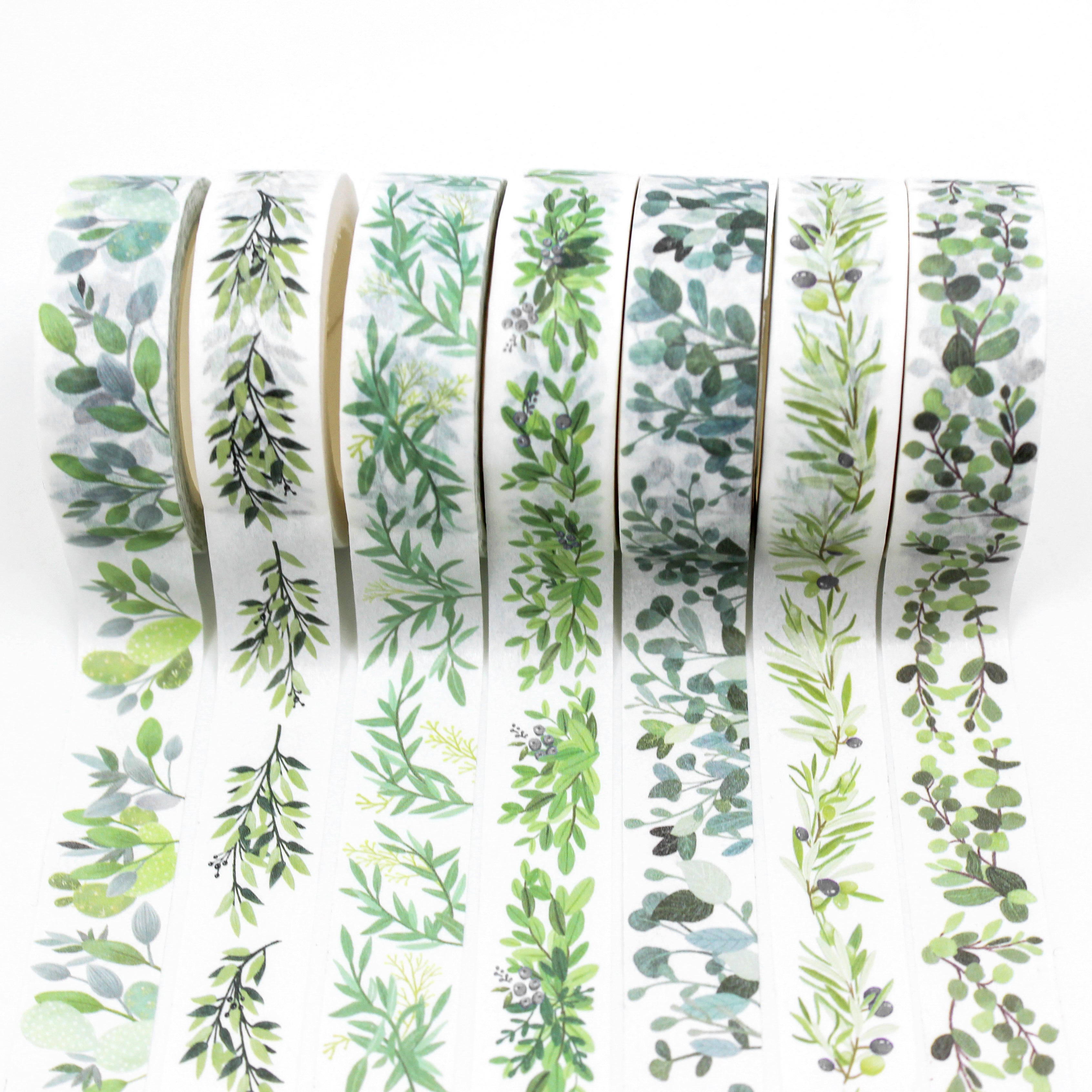 These are variety of greenery plants and branch collections washi tape for Journal Supplies, Scrapbooking washi tapes from BBB Supplies Craft Shop