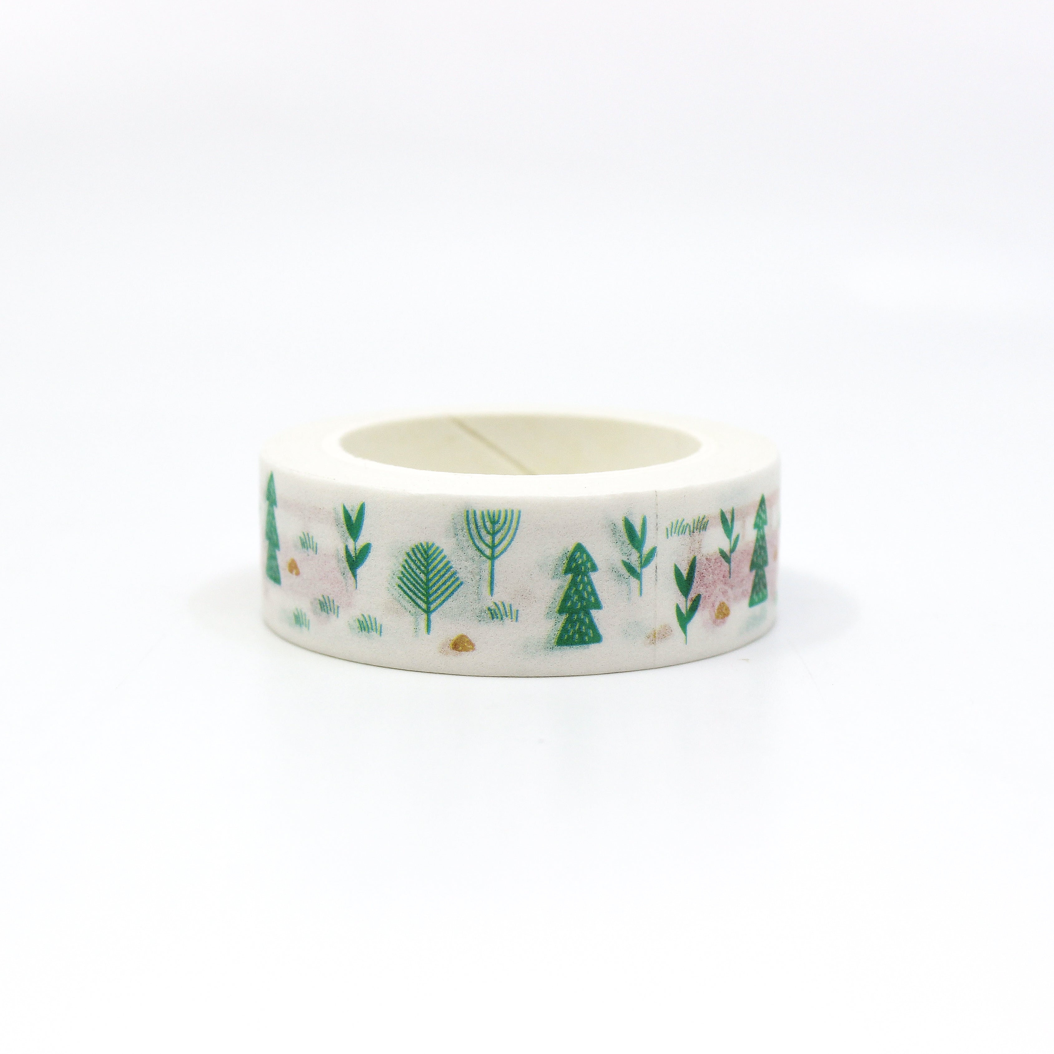 This shows the forest scape on this fun travel pattern themed view of washi tape from BBB Supplies Craft Shop