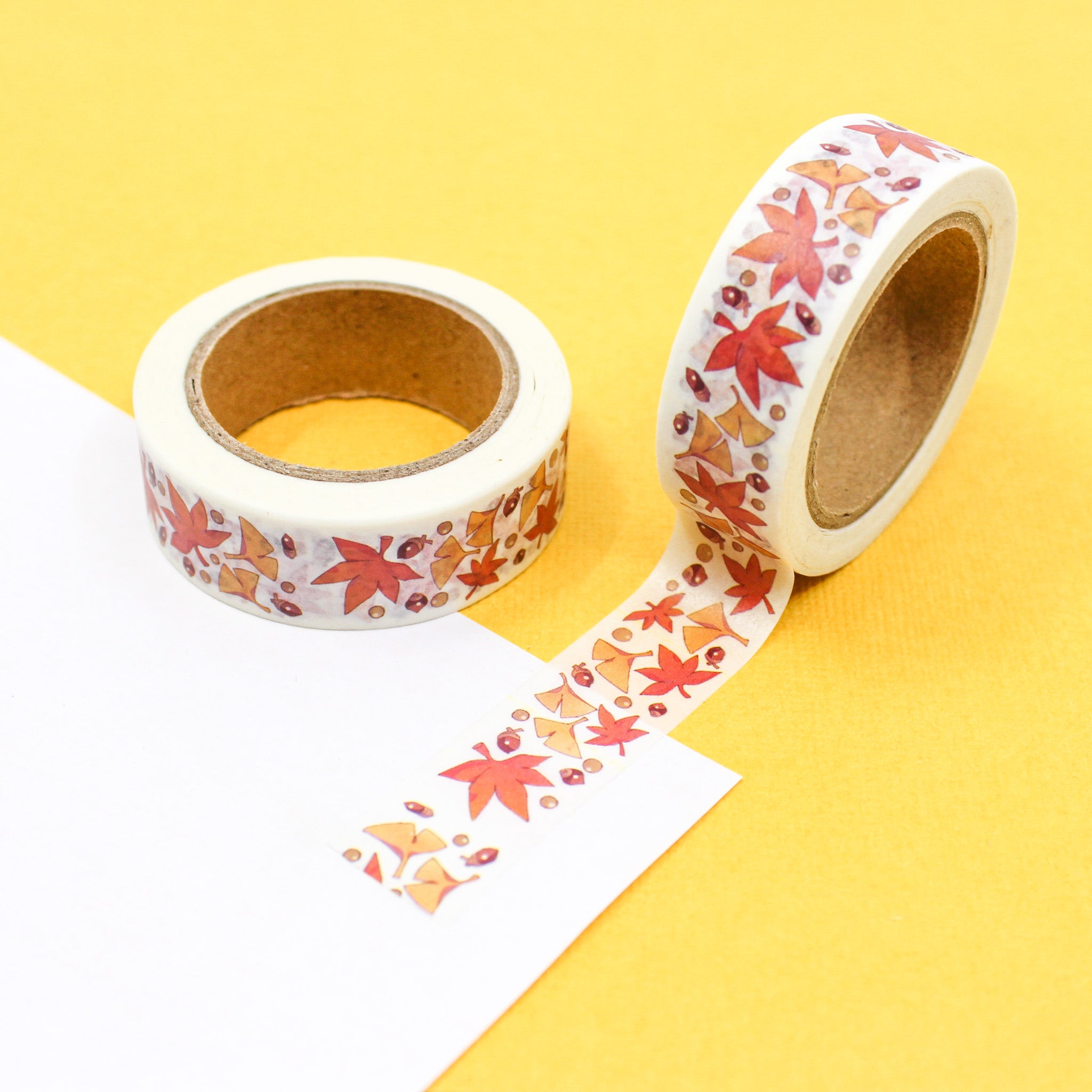 This is a fall leaf and ginkgo pattern washi tape from BBB Supplies Craft Shop