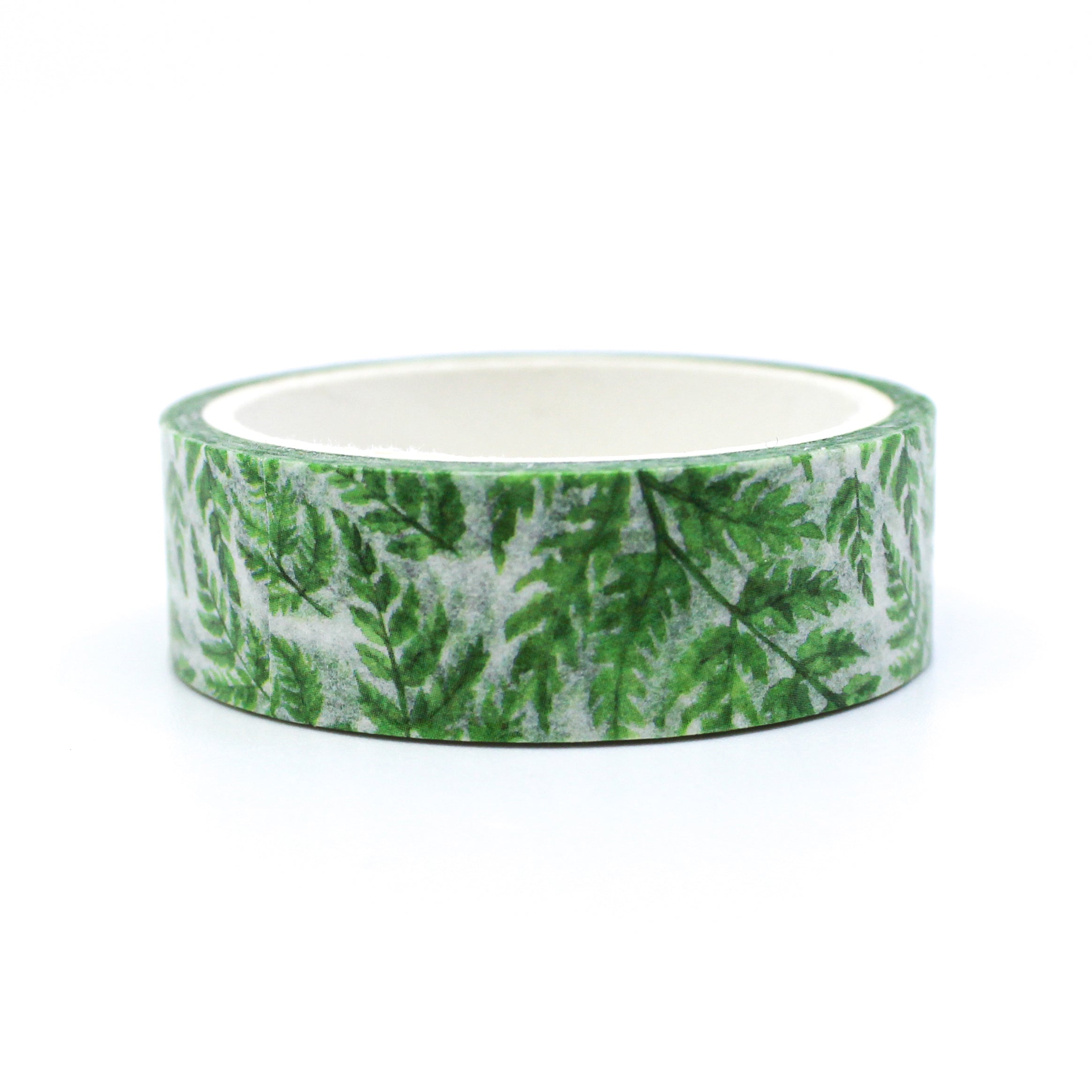 This a green fern leaves pattern washi tape from BBB Supplies Craft Shop