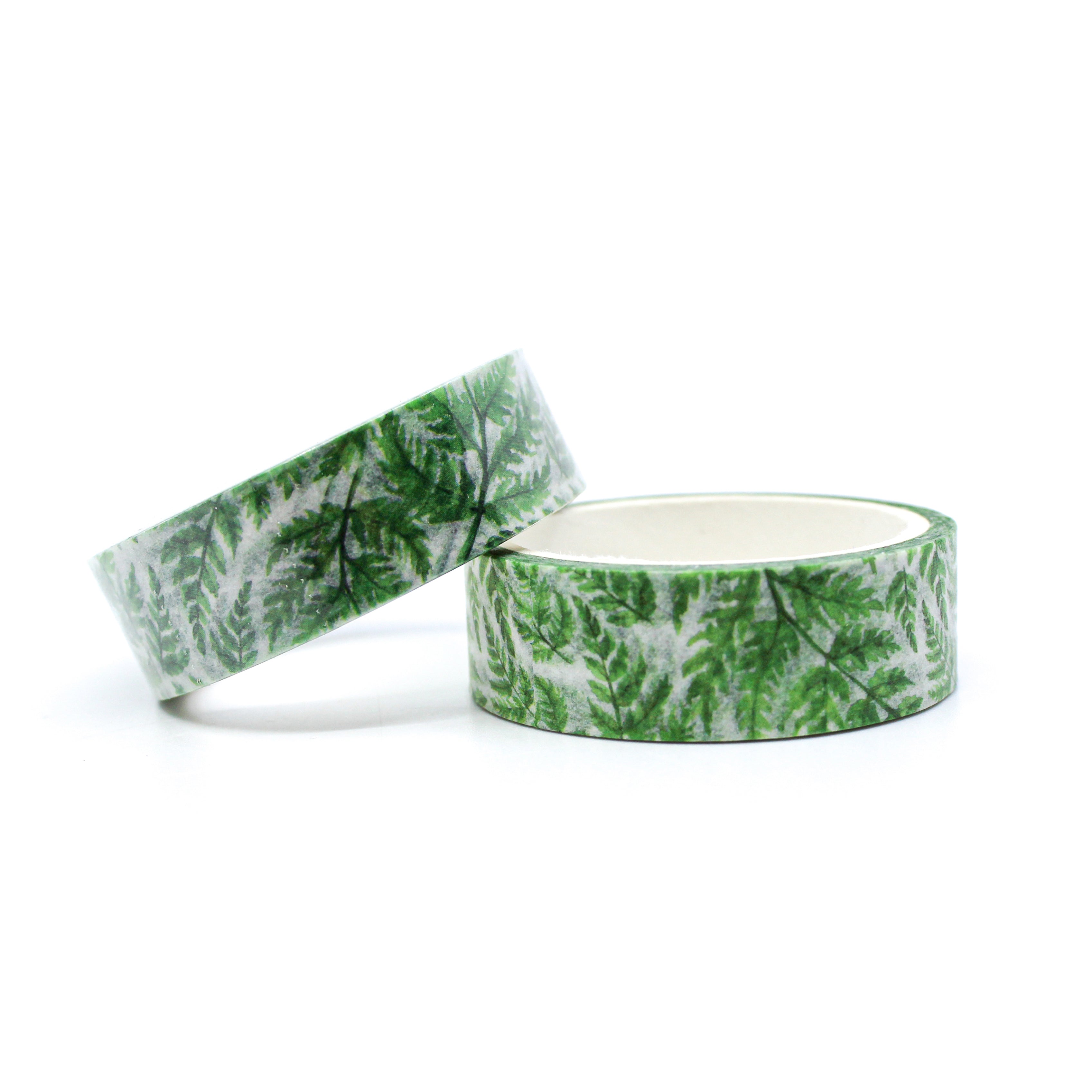 This a green fern leaf pattern washi tape for Journal Supplies, Scrapbooking washi tapes from BBB Supplies Craft Shop