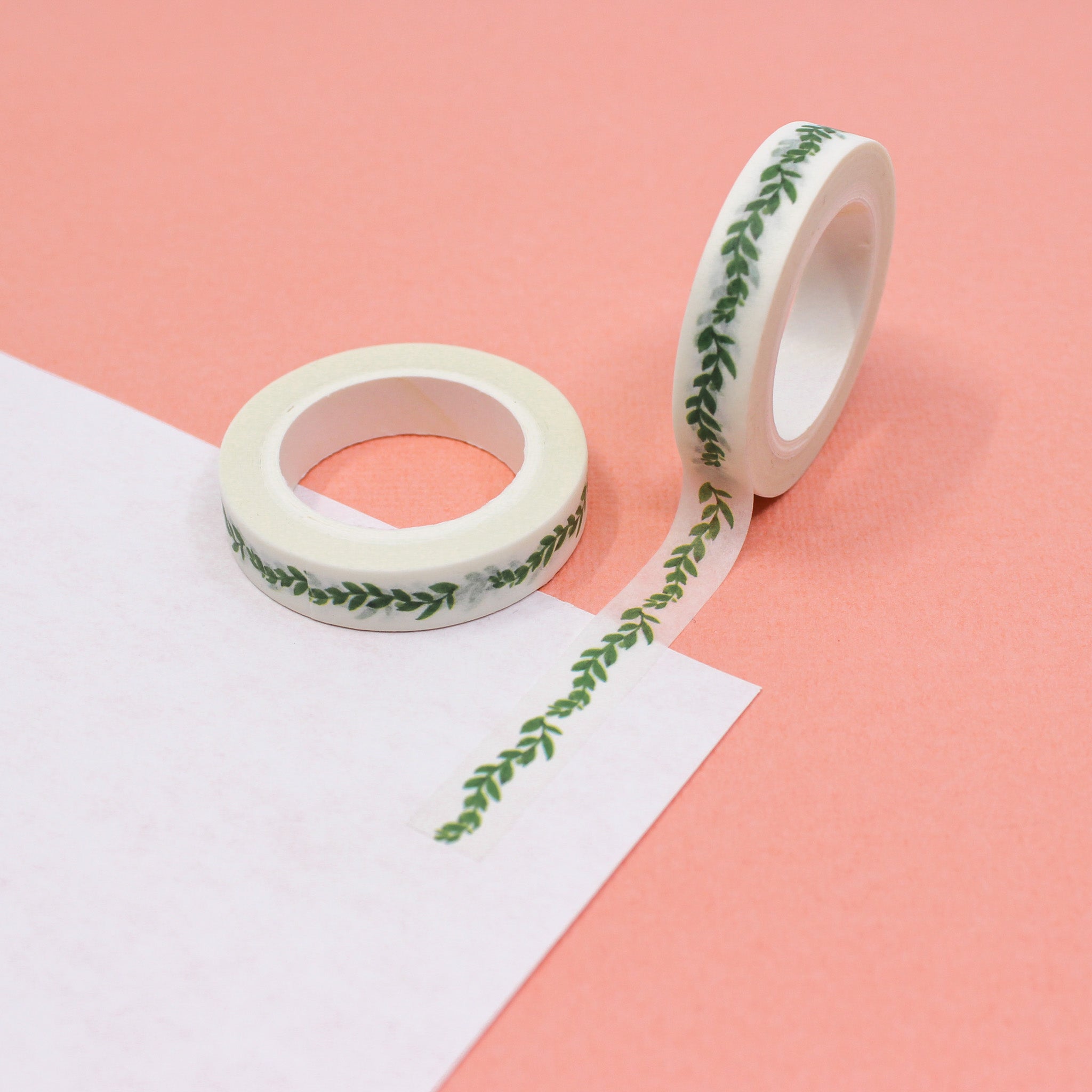 This elegant and beautiful Geen Vine Washi Tape is perfect for plant care and watering schedule Journaling, Wedding events and invites, and as a lovely spring planner spread. This washi tape is from BBB Supplies Craft Shop.