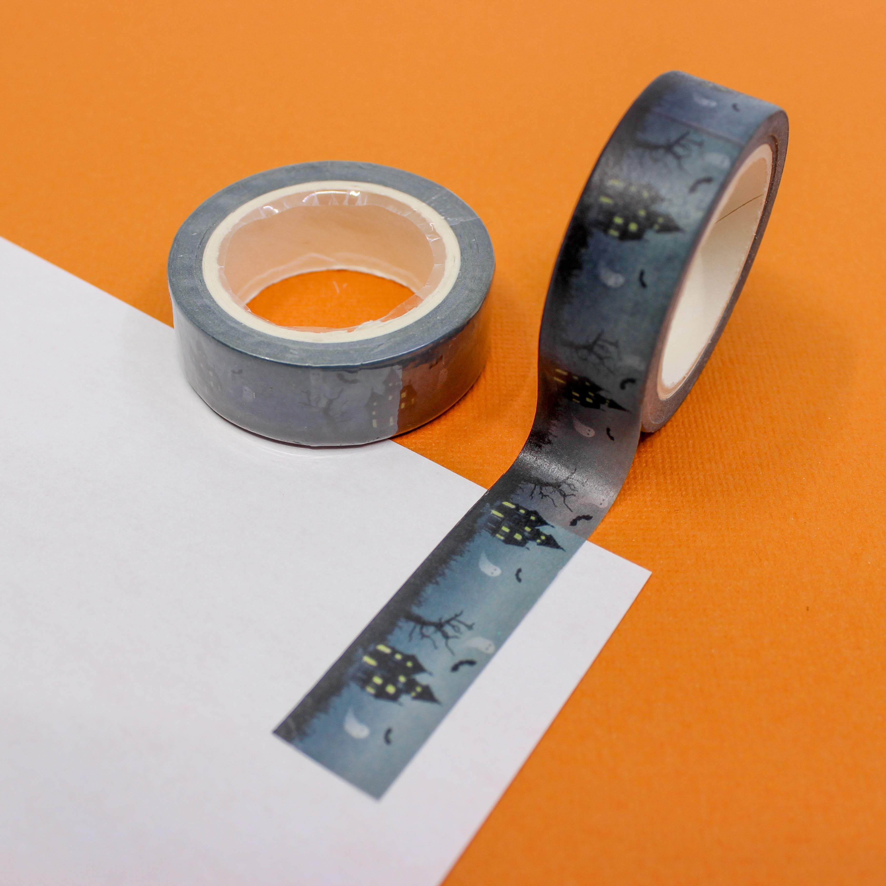 This is a spooky haunted house  themed washi tape from BBB Supplies Craft Shop